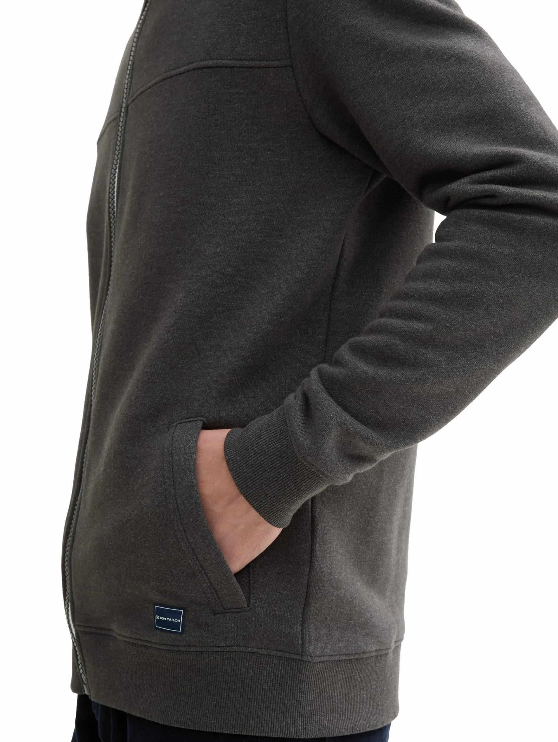 TOM TAILOR Hommes Veste sweat à col montant