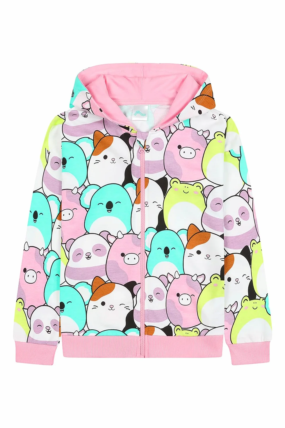 Squishmallows Sweat à capuche zippé en coton pour fille