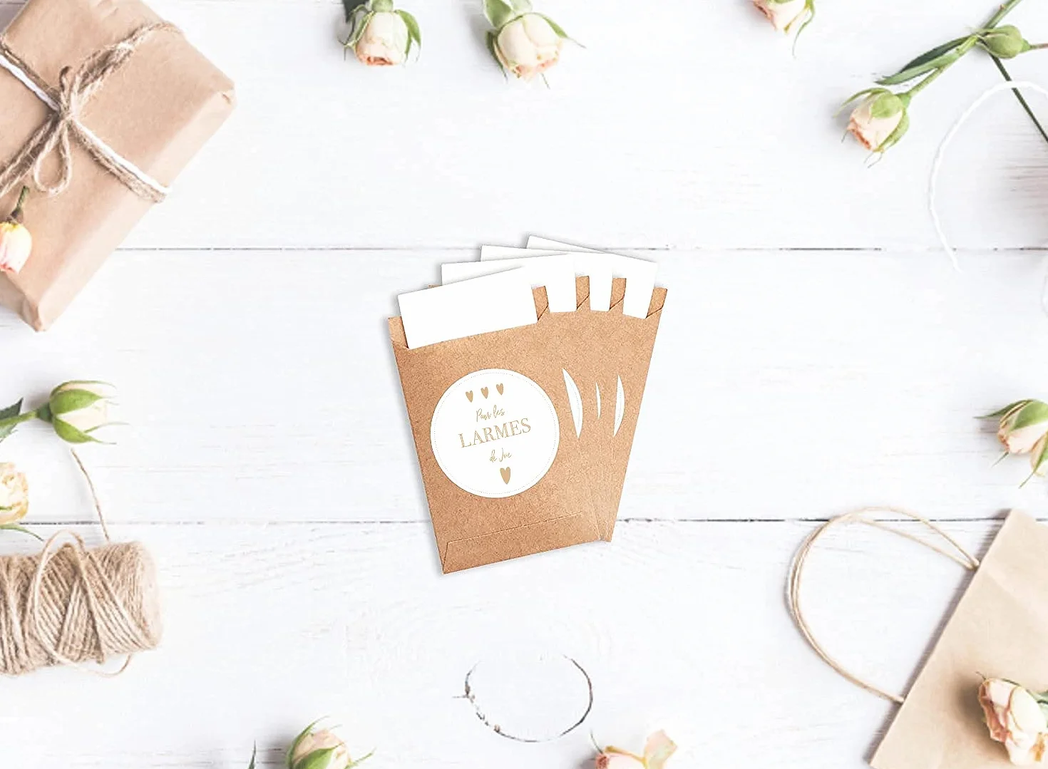 Plantvibes 100 enveloppes Larmes de Joie Autocollant Vintage Mariage Encaustique Bijoux