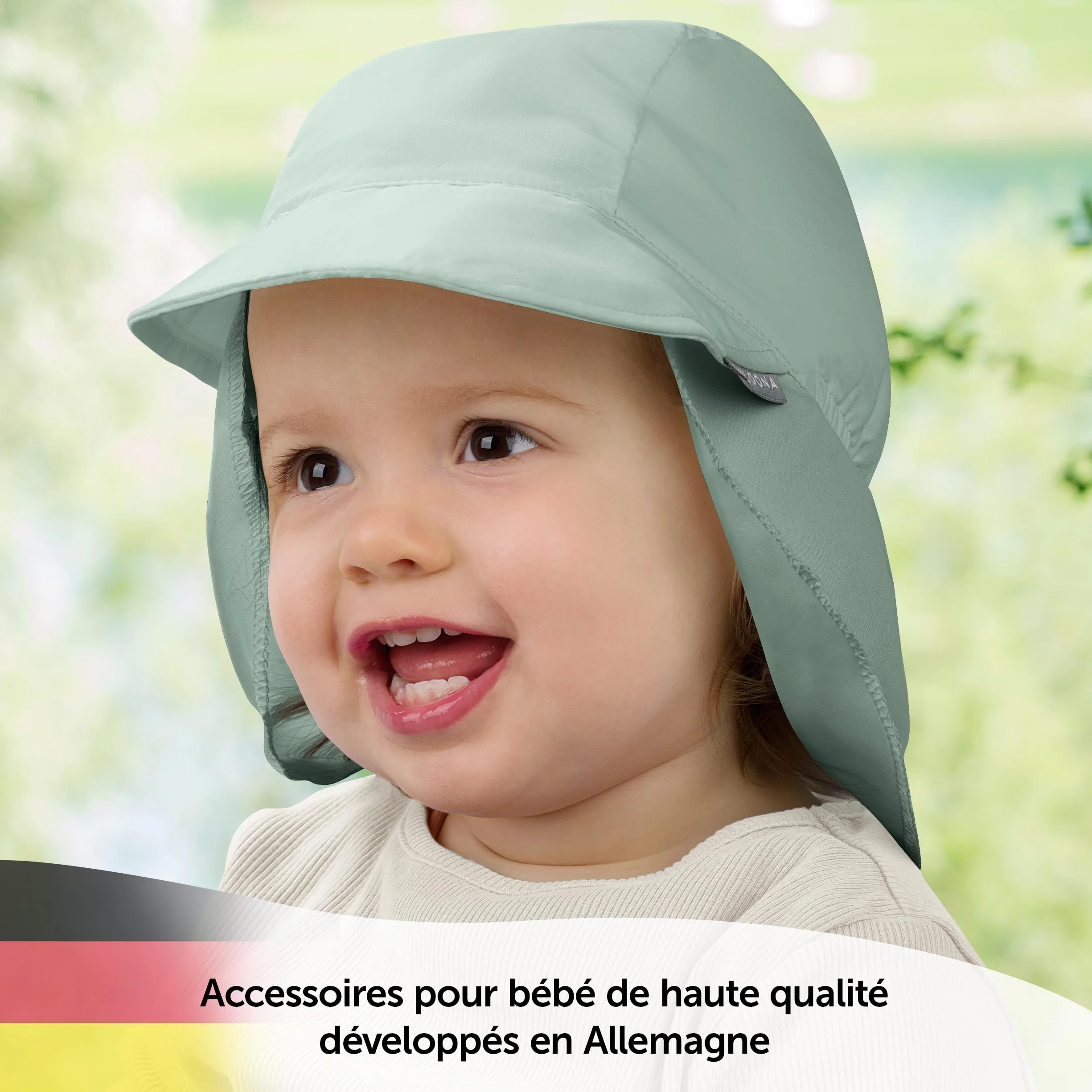 LaLoona Casquette Bébé Anti UV 80+ avec Protège-Nuque – Chapeau Été Respirant Protection Soleil Bébé Garçon Fille Séchage Rapide Certifié Oeko-Tex