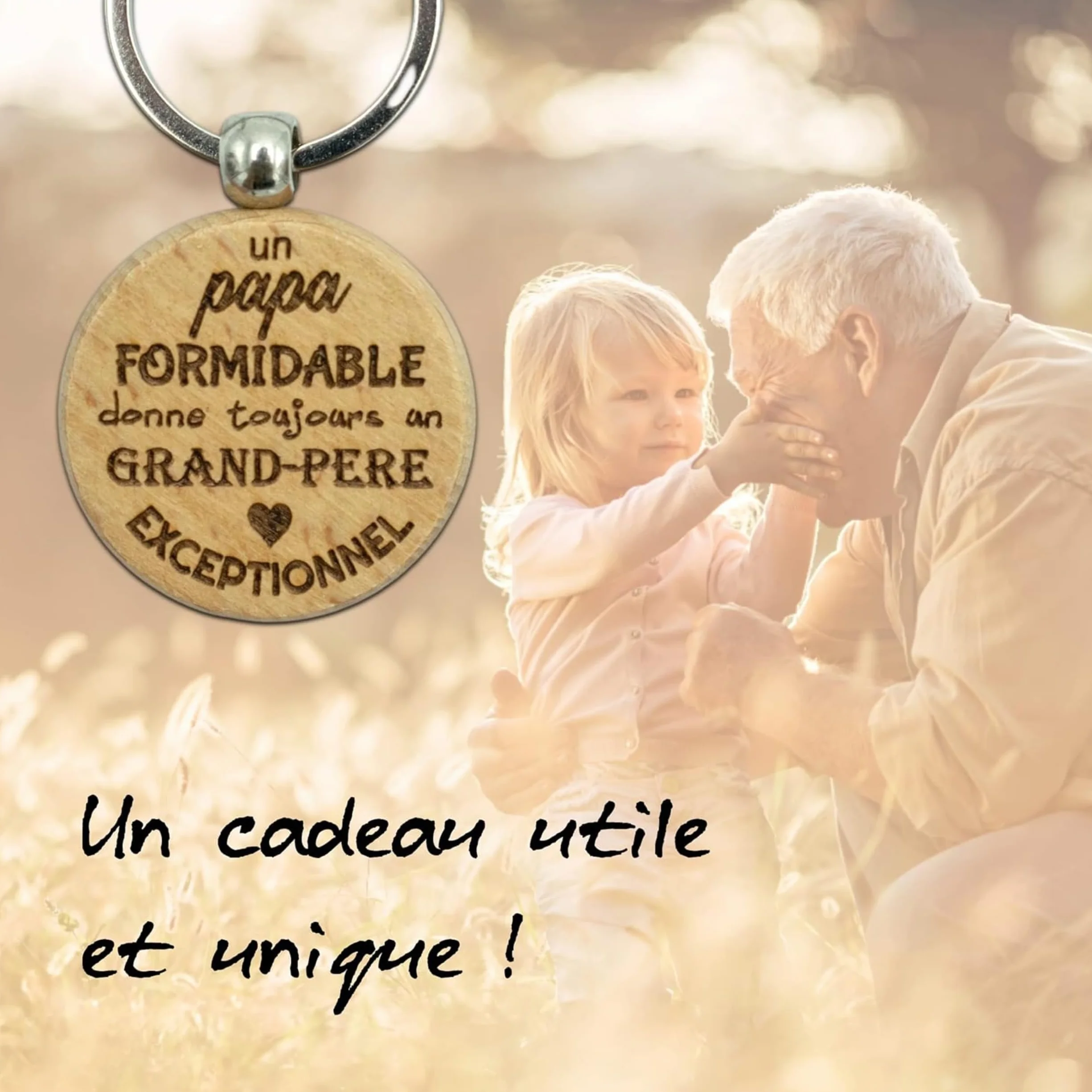 Ernestine Porte-clés Papi exceptionnel annonce grossesse naissance cadeau fête des grands-pères pères personnalisé papy anniversaire