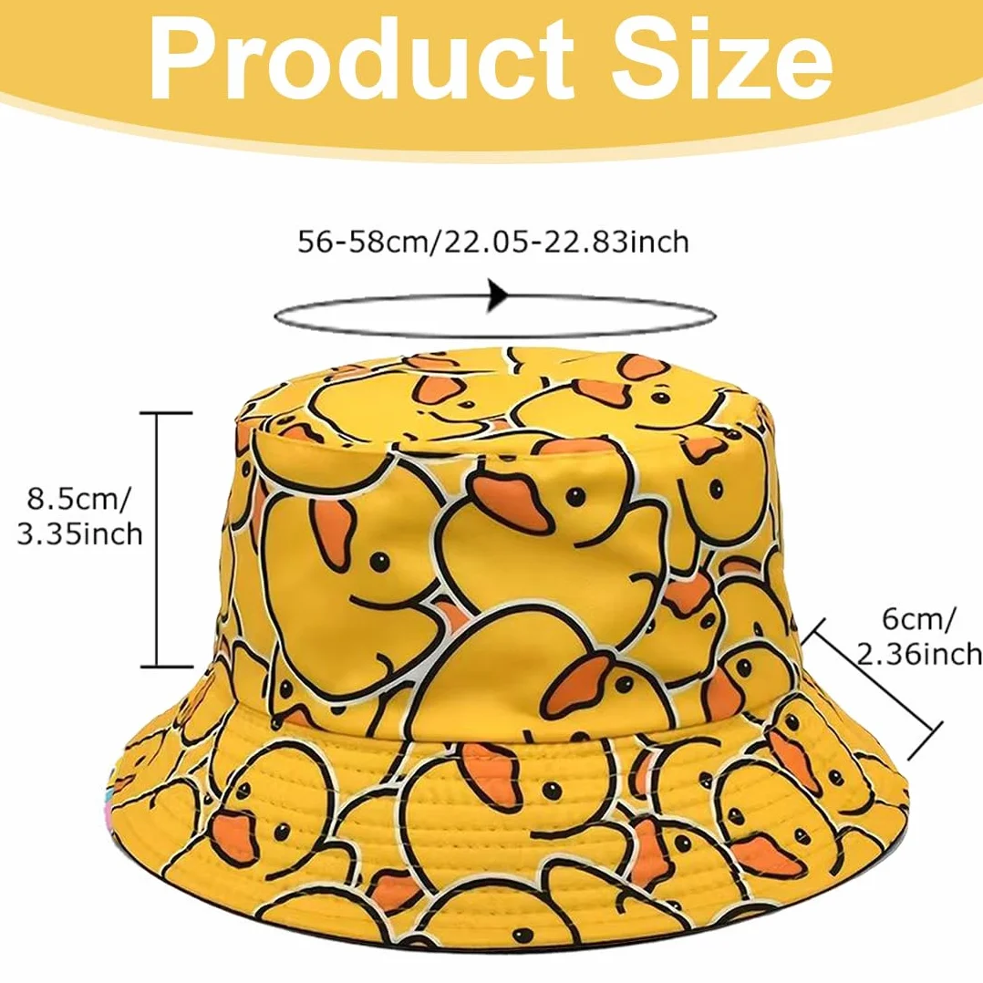 Chapeau de Seau Coton Unisexe, Chapeau de Pêche Soleil, Jaune Canard, 1 Pièce