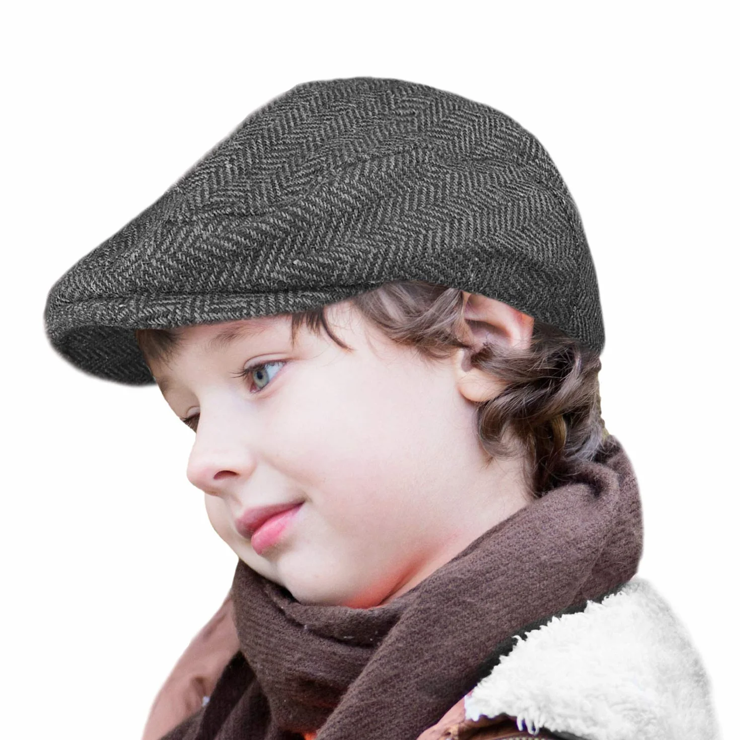 TOSKATOK Casquette Plate en Tweed pour garçons Taille Unique