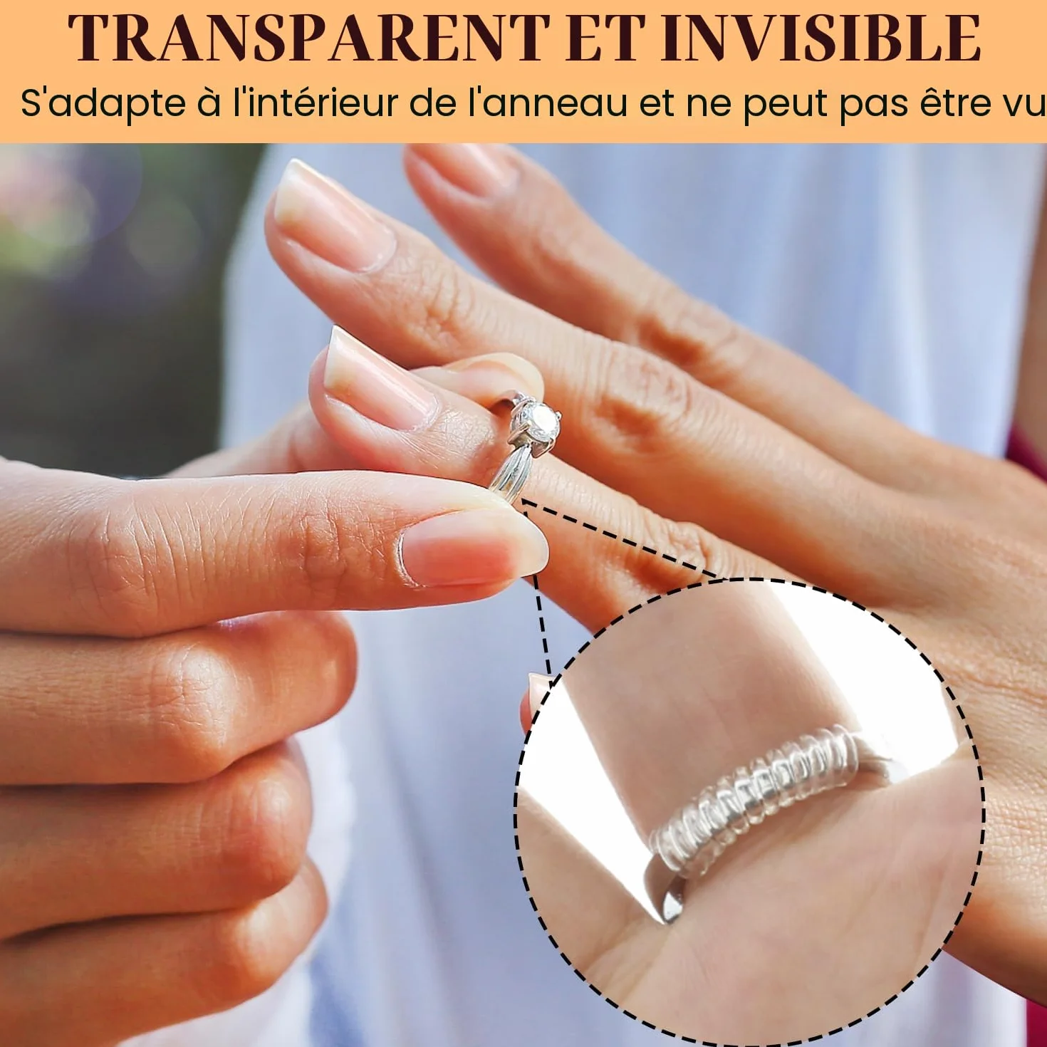 Haiou Ajusteur de Bague Réducteur Invisible 12 pièces
