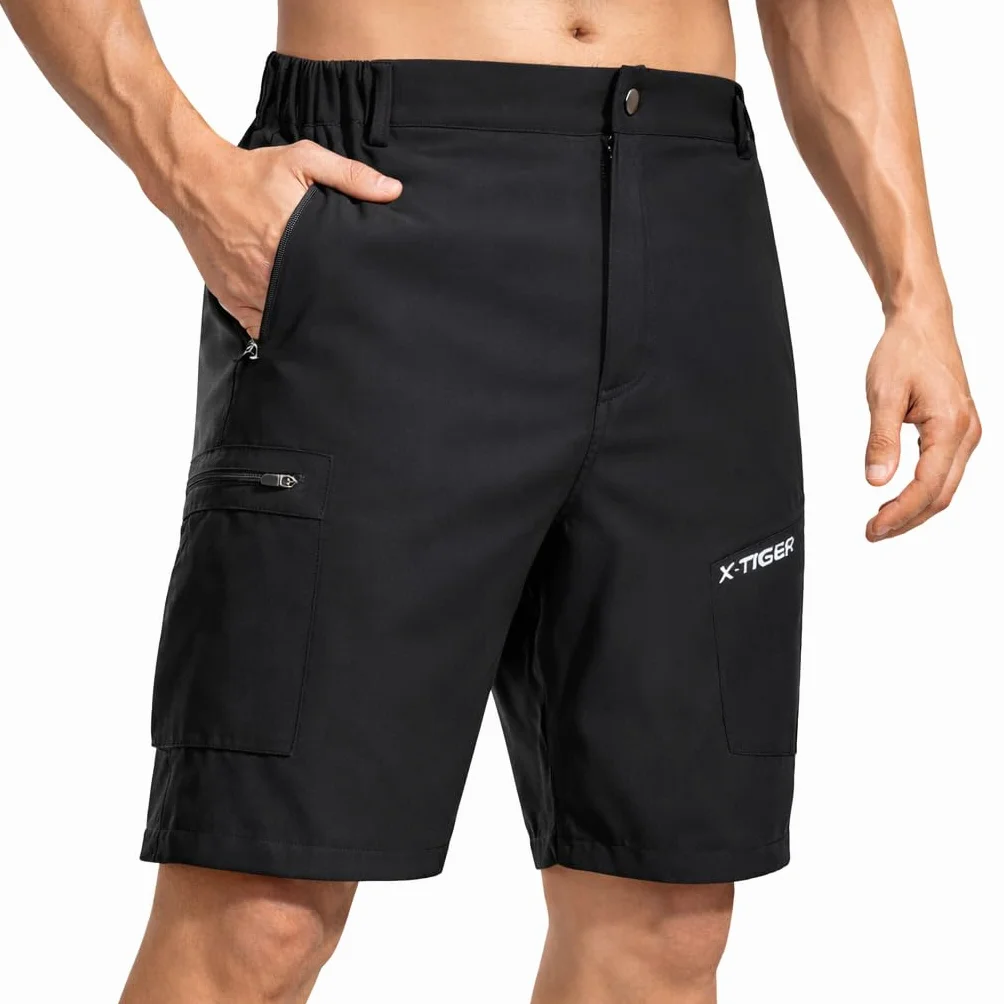 X-TIGER Short Cargo Homme Tactique 5 Poches Séchage Rapide Respirant Imperméable Stretch Trekking Camping