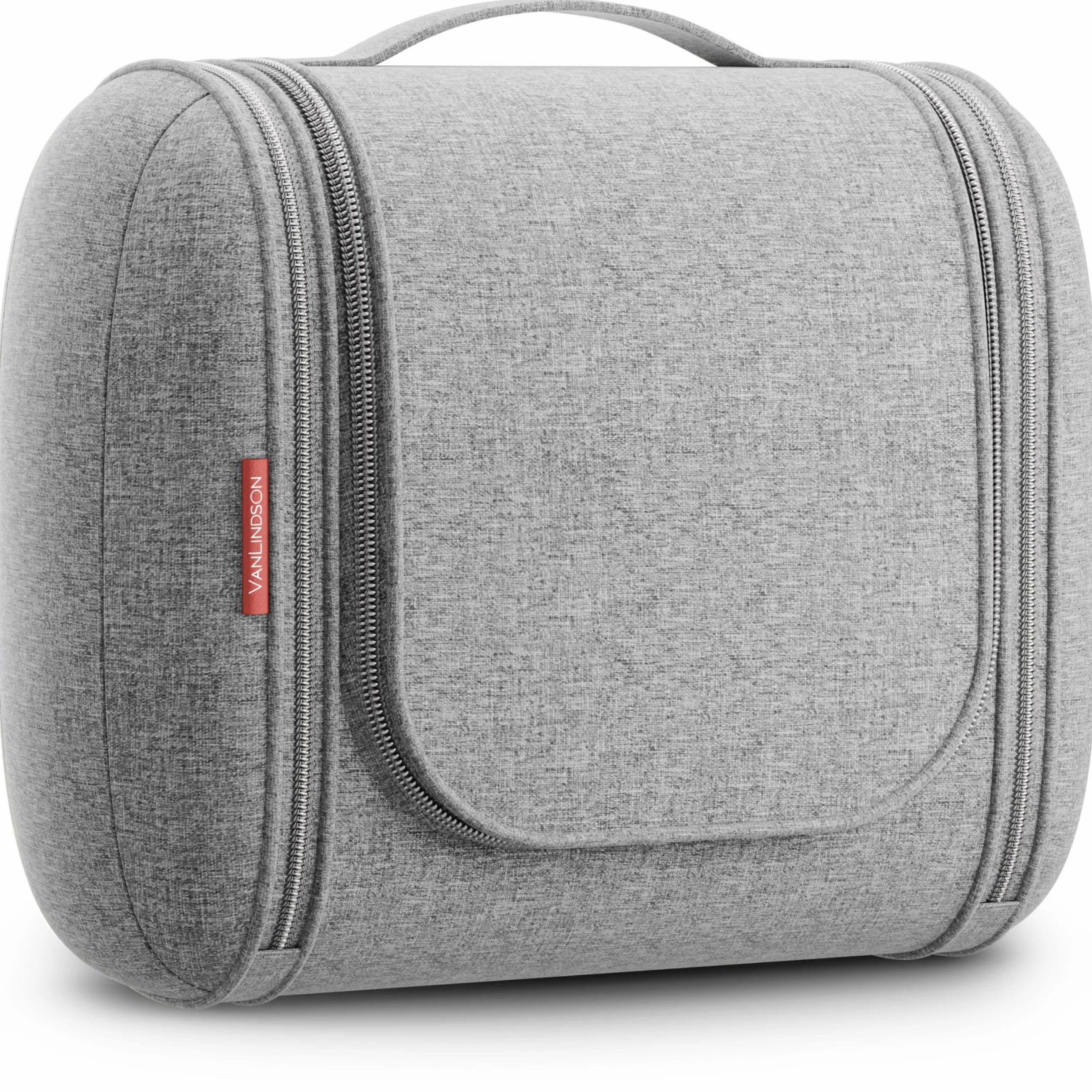 Trousse de Toilette Luxery XXL Grande Sac de Voyage Homme Femme Maquillage 8 litres Rangement Mixte Crochet Suspendre Gris