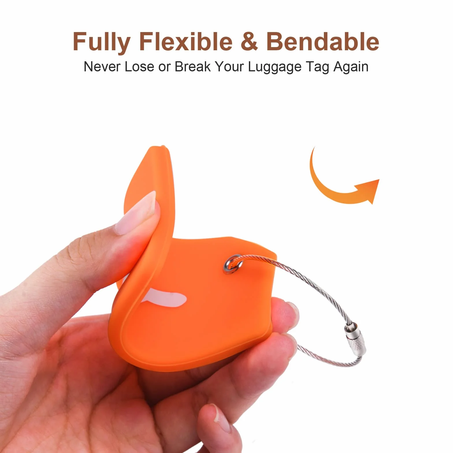 Flintronic Lot de 2 Étiquettes de Bagage en Silicone avec Carte d'Identité, Cordes en Acier Inoxydable
