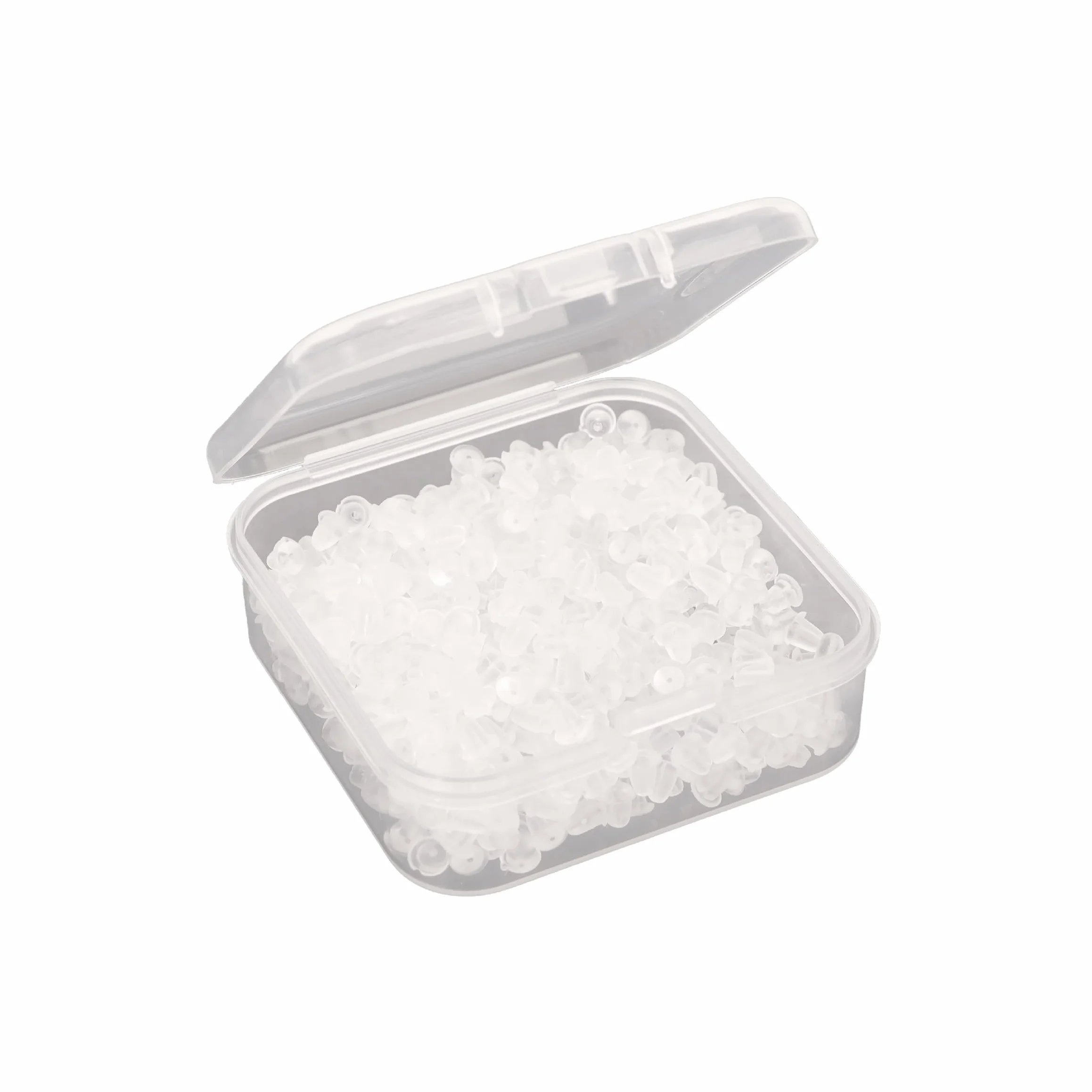 Fermetures à bille hypoallergéniques pour boucles d'oreilles en caoutchouc transparent, lot de 600 attaches de sécurité