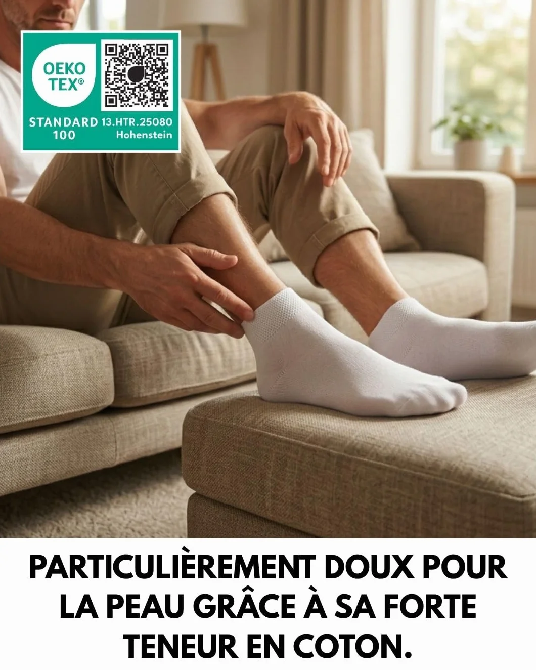 Sport Quarter Socks Homme Femme Chaussettes de Tennis Respirantes Renforcées 10 Paires