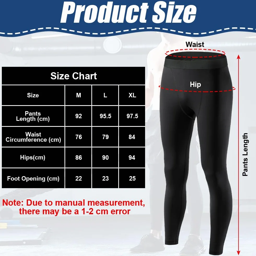 AUYAO Pantalon de Compression Running Homme Legging Collant de Sport Anti-Frottements