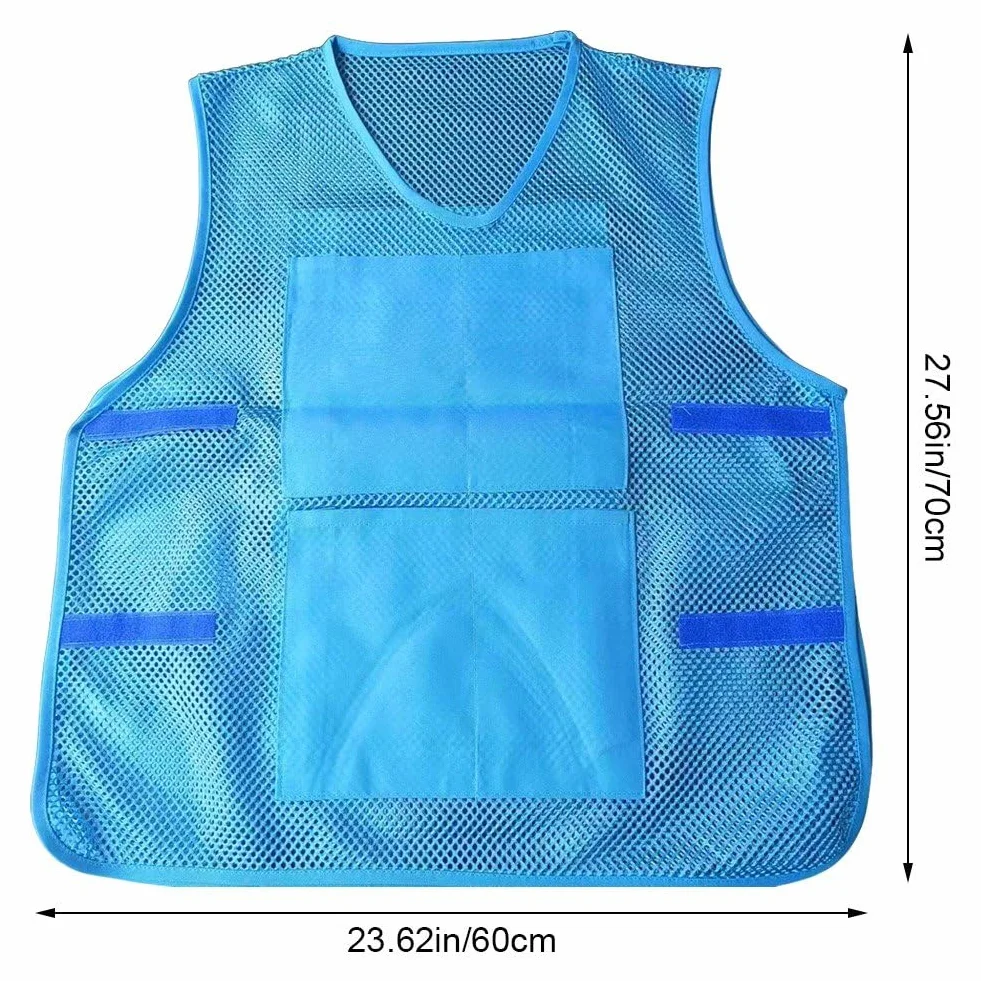 Gilet Rafraîchissant avec 8 Packs de Glace, Gilet de Refroidissement Réglable Imperméable