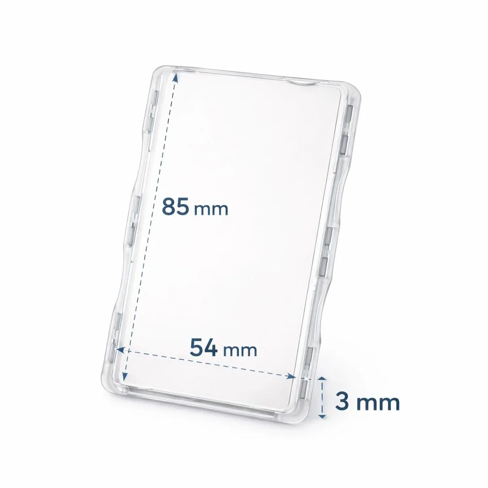 Étui Carte Navigo Badge Lot de 2 Protection 360° Ultra Plat 3 mm Format Universel 85x54 mm Transparent Fabriqué en France