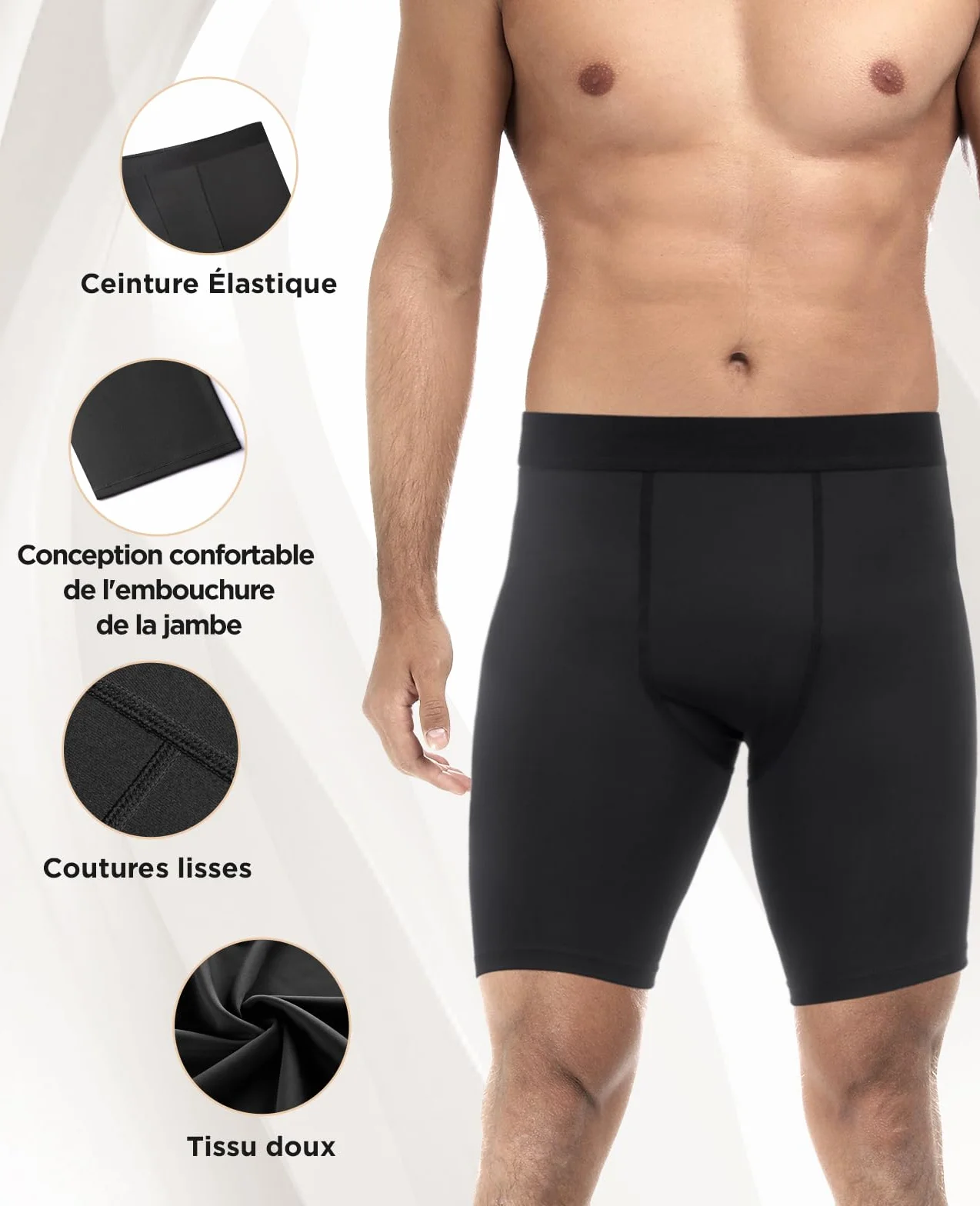 Niksa Short Compression Homme Running Sport 3 Pièces