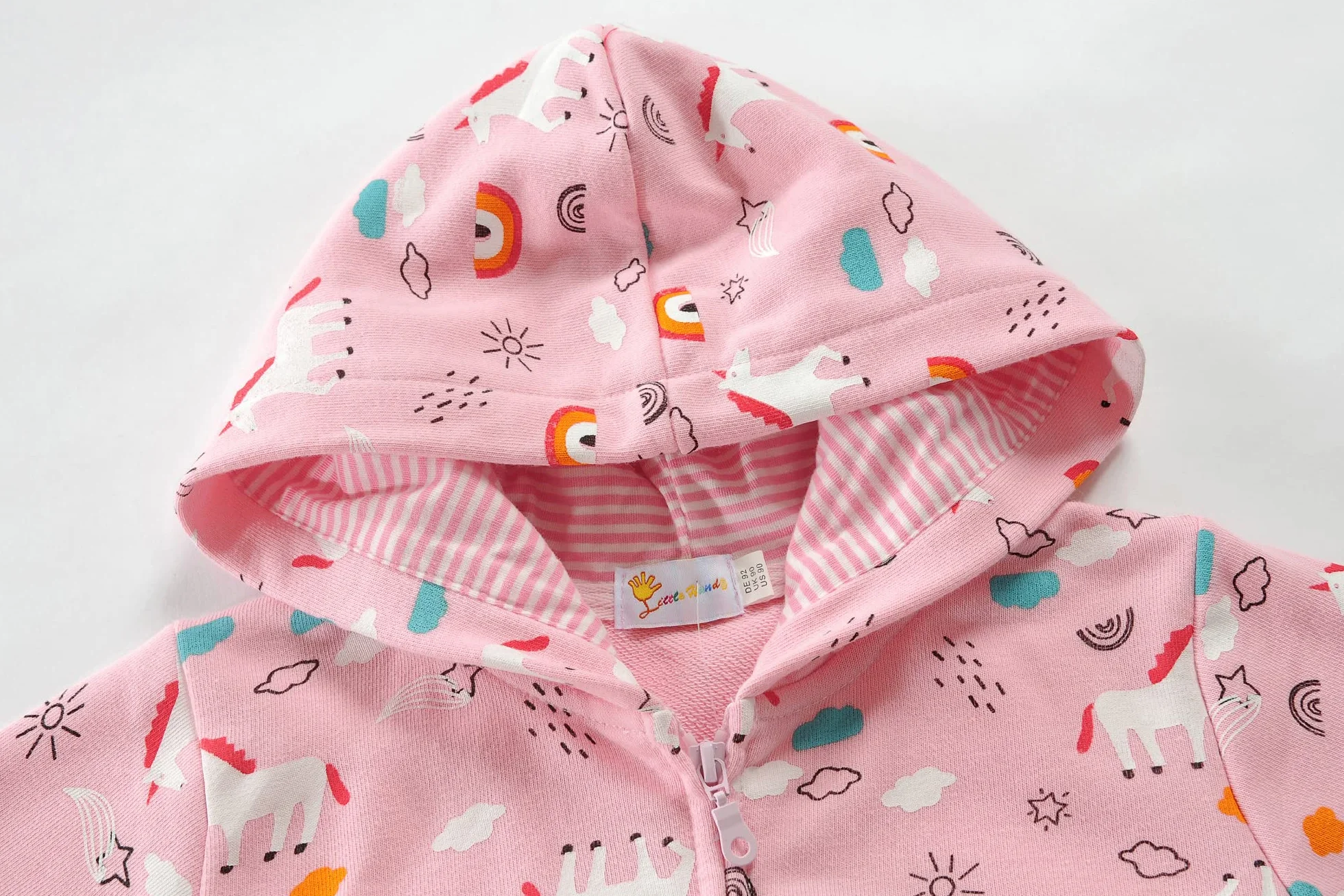 EULLA Sweat à capuche zippé enfant fille - Veste coton manches longues Licorne 92-122