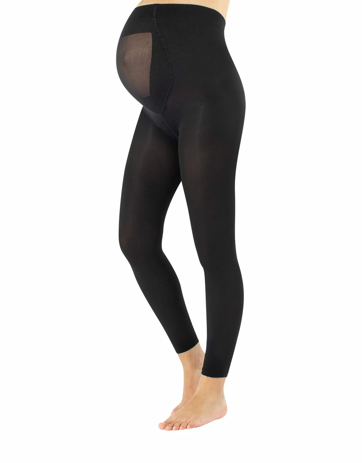 CALZITALY Collants sans Pied de Maternité Leggings Opaque Noir 100 DEN Fabriqué en Italie