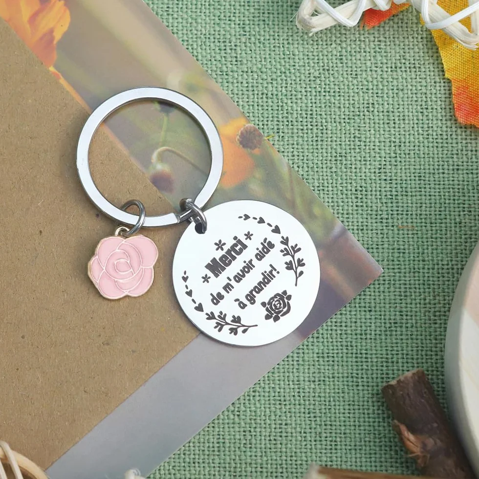 Porte Clef Cadeau Maitresse D'école Fin D'année Merci De M’avoir Aidé À Grandir
