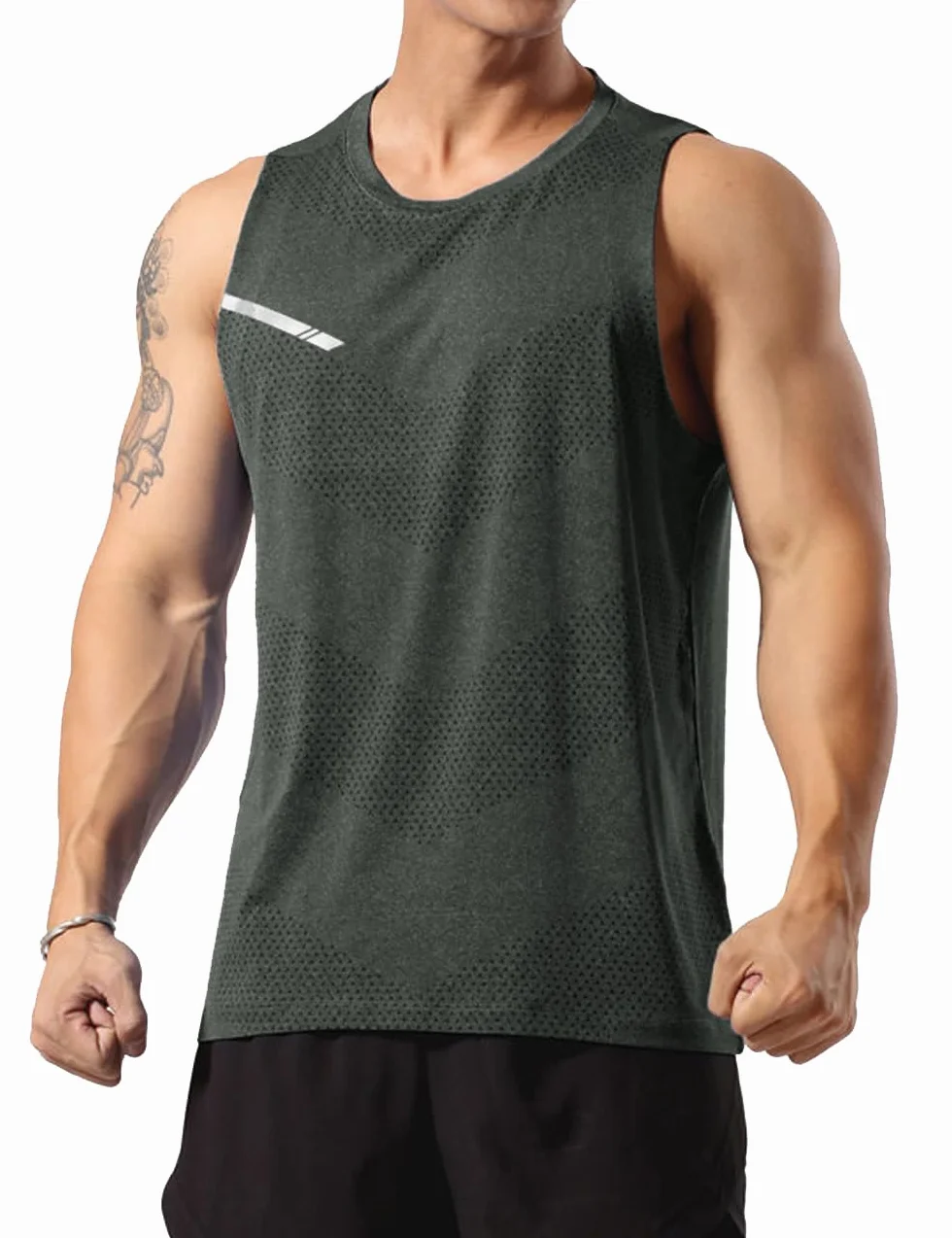 Hommes Training Fitness Vest Running Speed Dry Chemise sans Manches