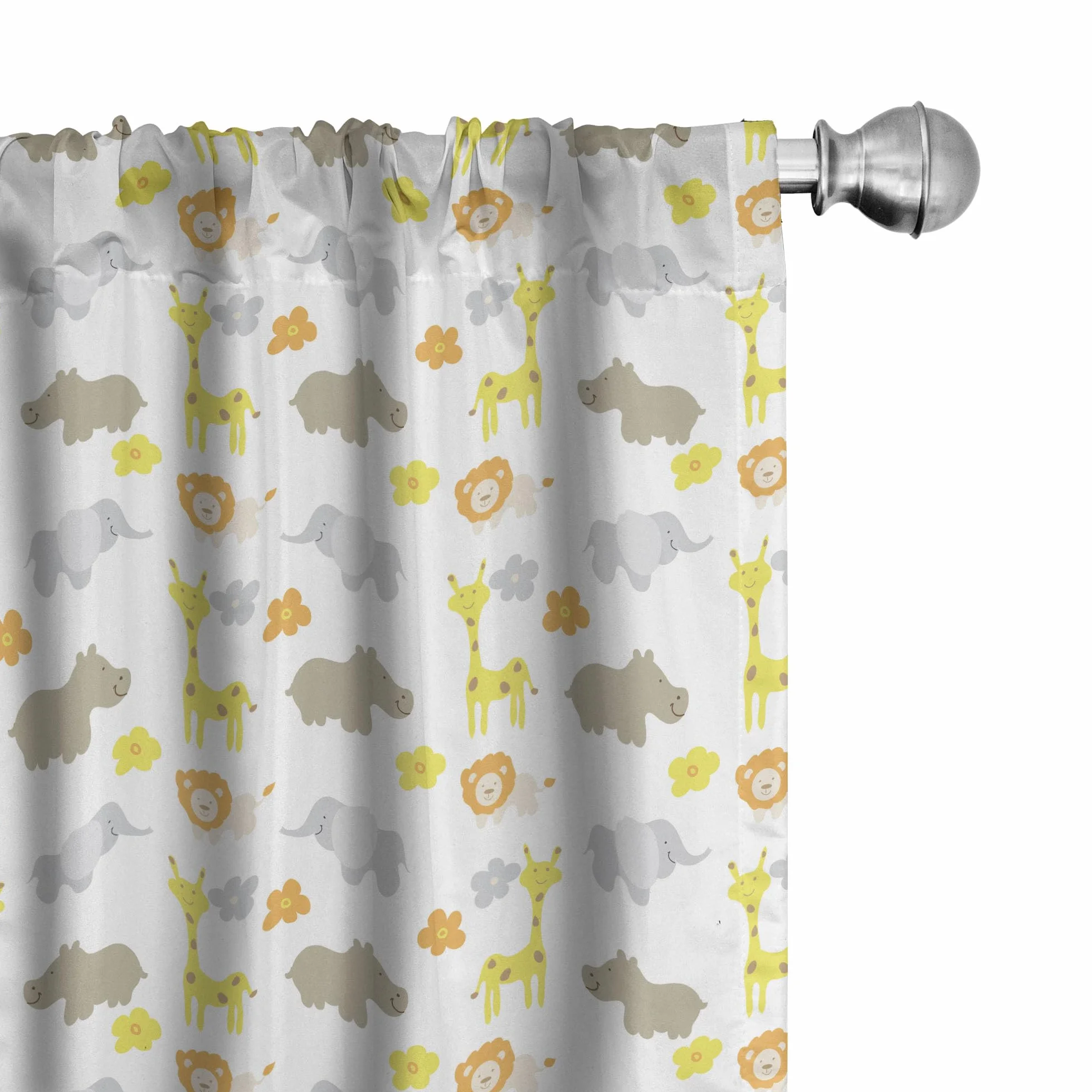 ABAKUHAUS Garderie Ensemble de 2 Panneaux de Rideaux Animaux Jungle bébé 150 cm x 225 cm Multicolore