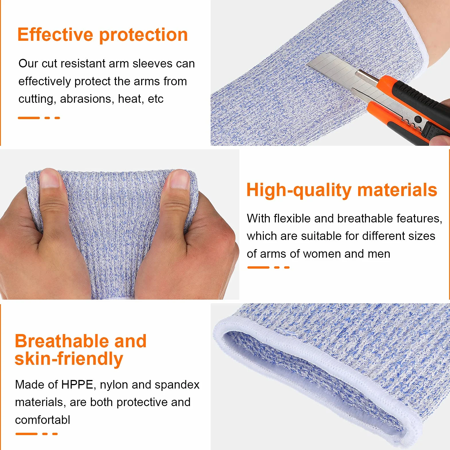 Neer 4 Paires Manchons de Protection de Bras Résistant à Chaleur pour Peau Fine