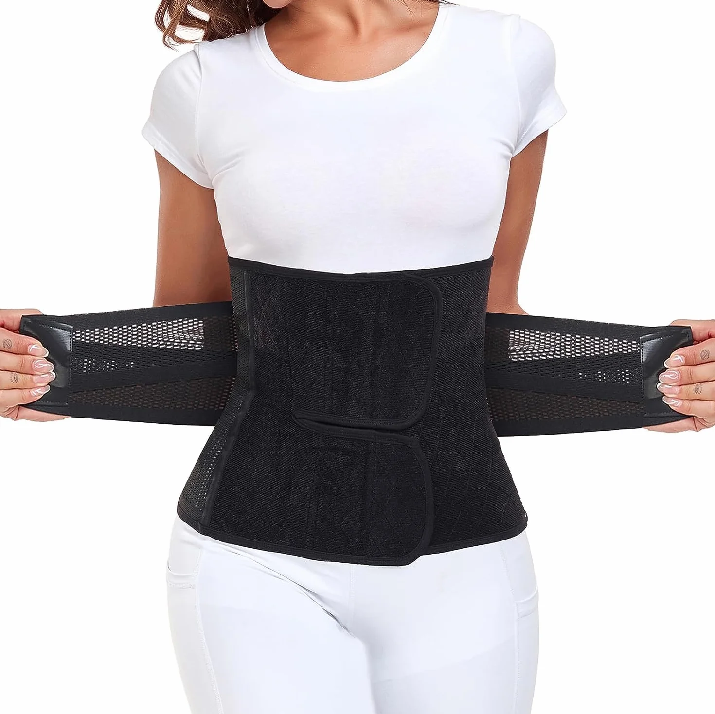 MAMODY Ceinture post accouchement ventre plat post-partum Noir L