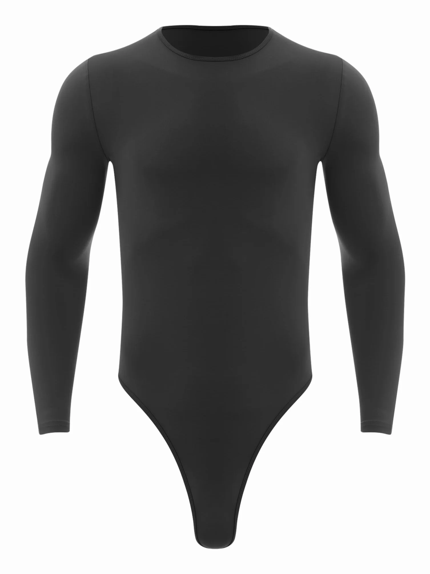 Body String Homme Justaucorps Danse Sport Combinaison Manches Longues Noir L-XL