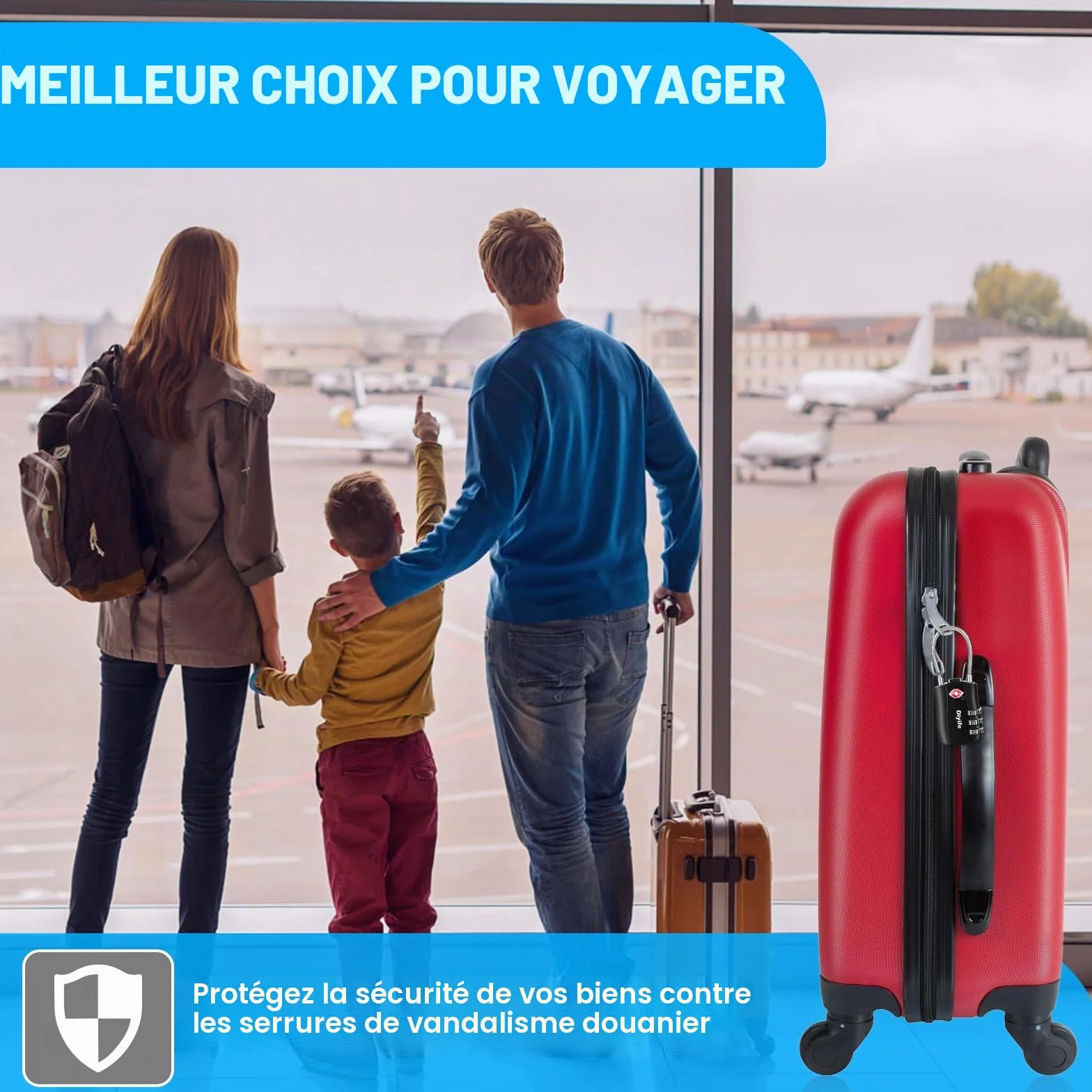Cadenas pour Bagages TSA Lot de 2, Cadenas de Voyage à 3 Chiffres, Noir
