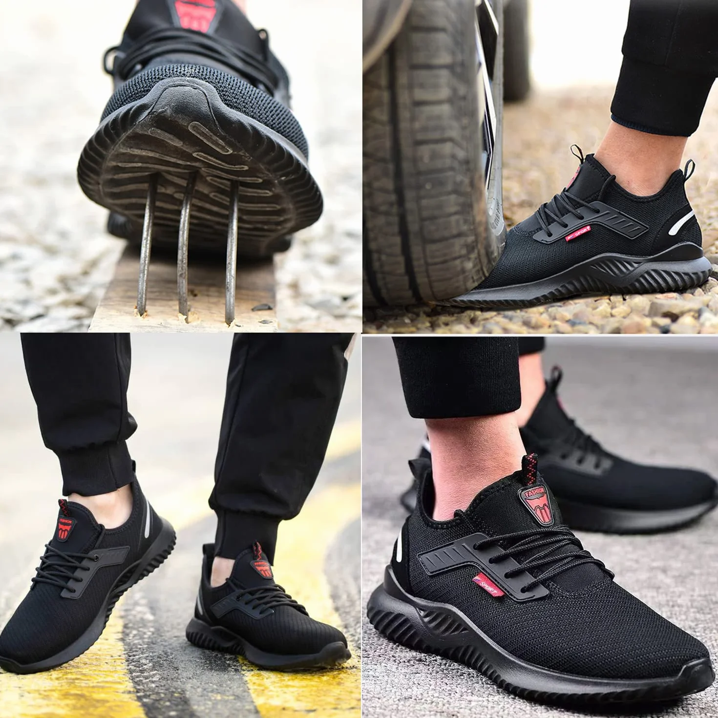 Chaussure de Sécurité Calish Légère Baskets de Sécurité Embout Acier Antidérapant Respirante