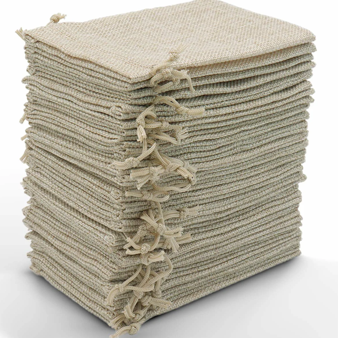 Sachets en Jute 10x15cm 30PCS, Pochettes en Lin avec Cordon de Serrage, Sacs Cadeau Réutilisables pour Bijoux Fête Anniversaire Noël Mariage