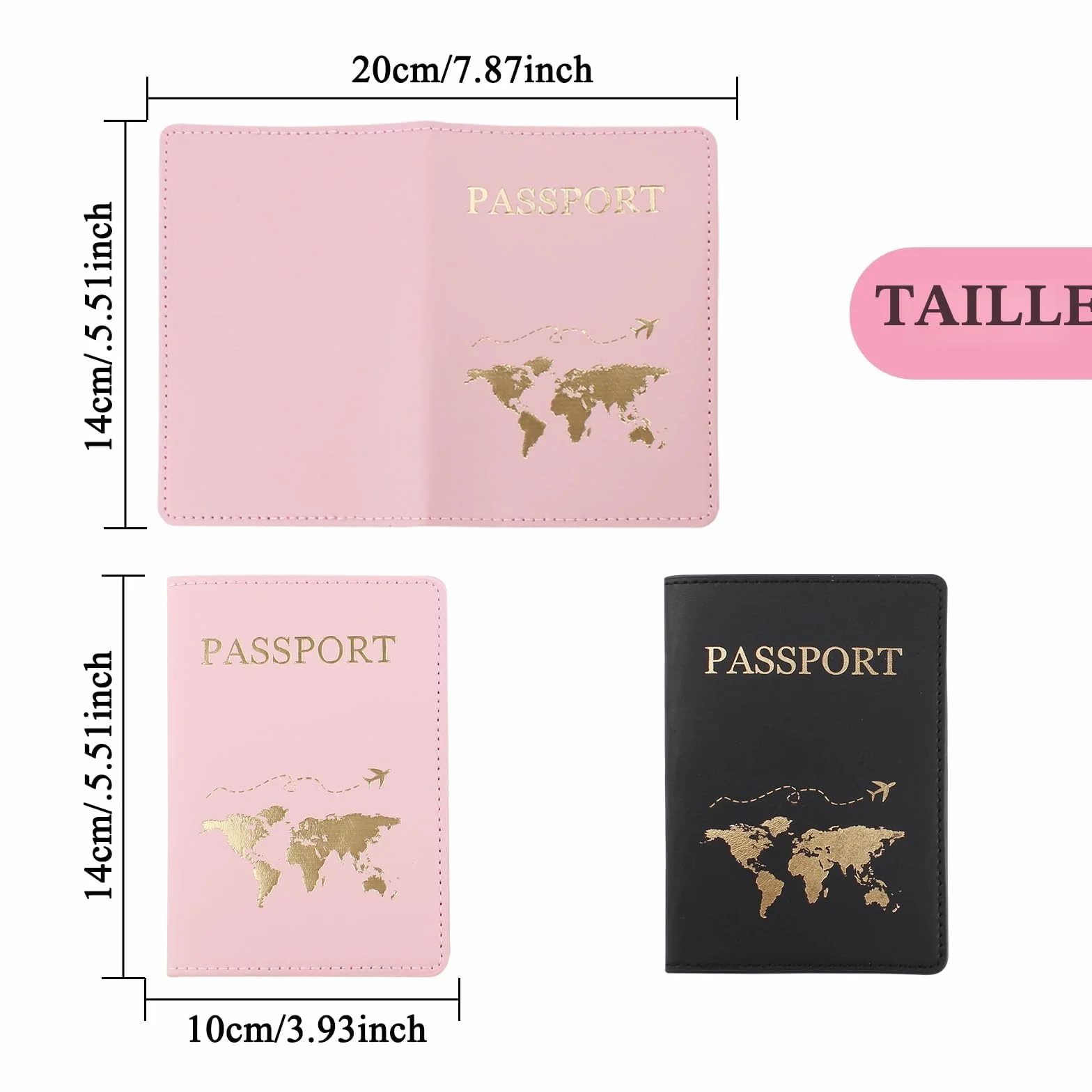 FuninCrea Protege Passeport en Cuir PU Portefeuille Voyage Organisateur de Documents