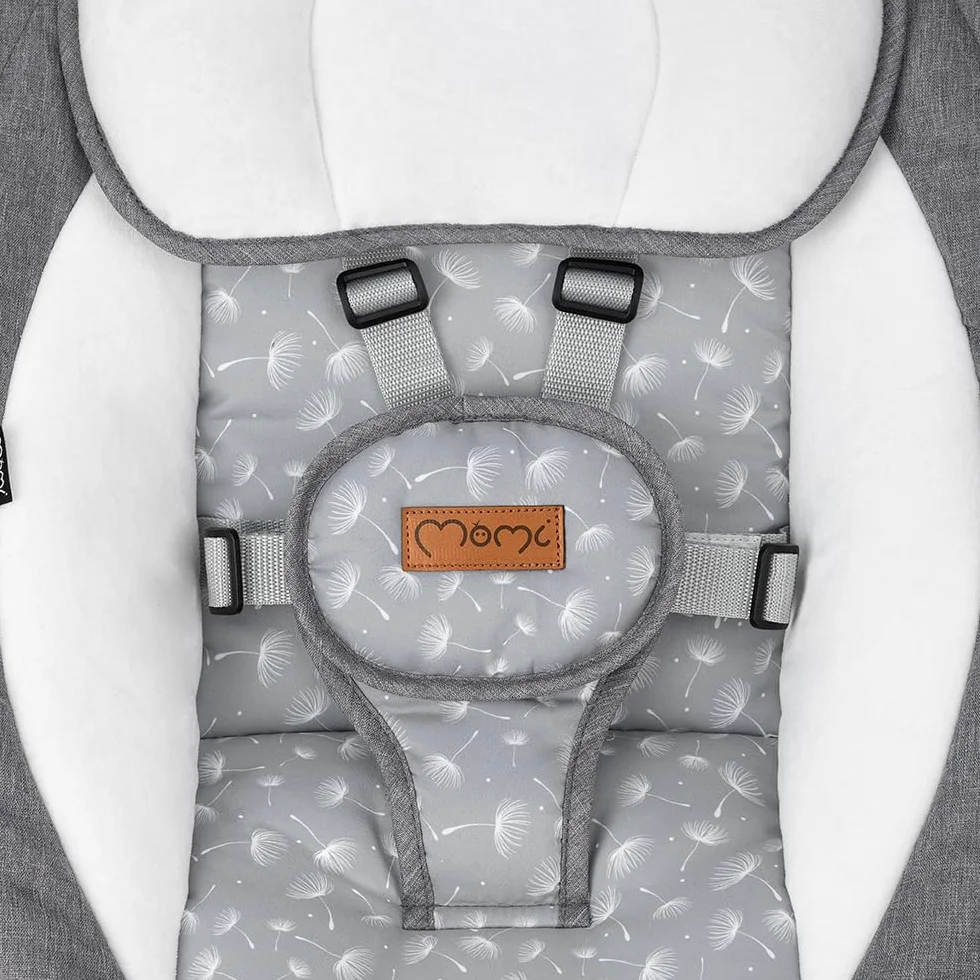 MoMi KENANI Transat balancelle pliable 9 kg télécommande Bluetooth harnais 5 points pare-soleil moustiquaire