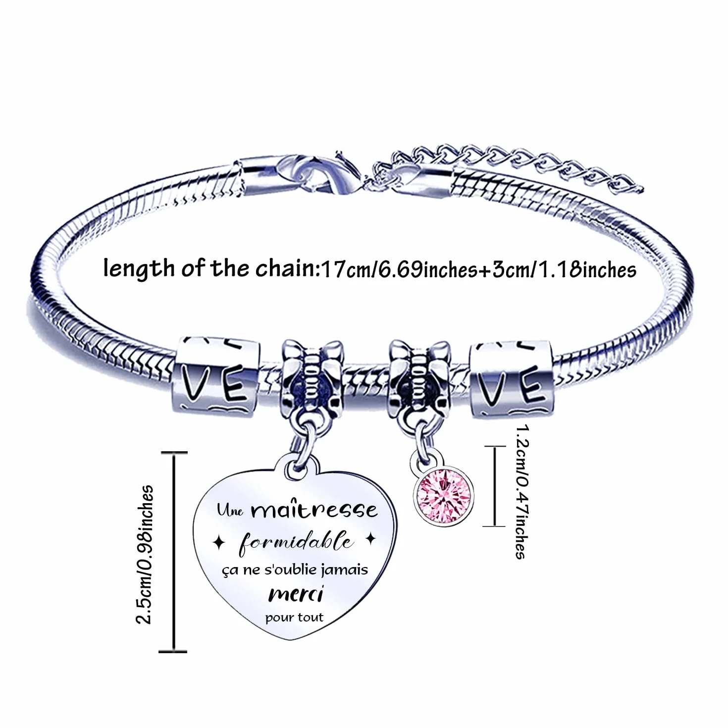 Bracelet Maîtresse d'École Cadeau Fin d'Année Scolaire Femme