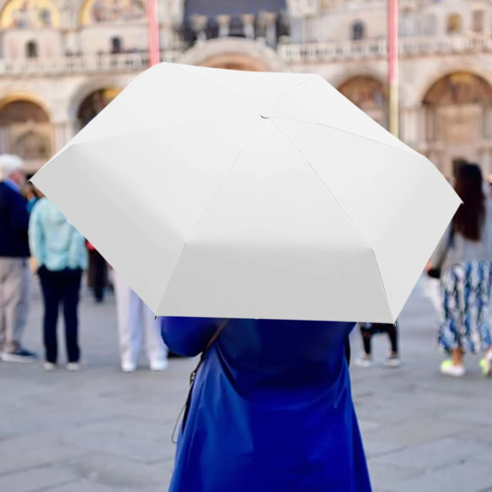 Mini Parapluie Compact Pliable Anti UV Imperméable Coupe-Vent avec Boîte à Capsules