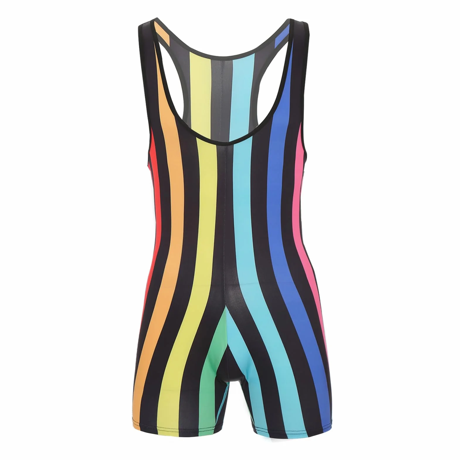 IEFIEL Homme Rayé Singlet Body Justaucorps Fitness Haltérophilie Combinaison Athlétique M-XXL
