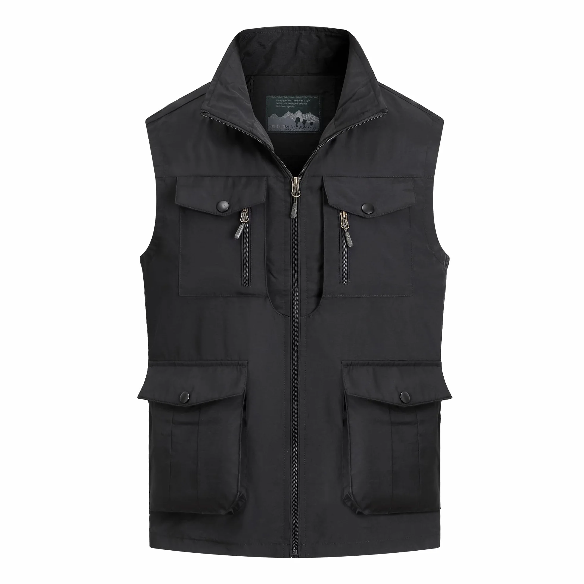 Gilet de Pêche Homme Multi-Poches Plein Air Séchage Rapide Sport Sans Manche Légère Respirant Camping Photographie