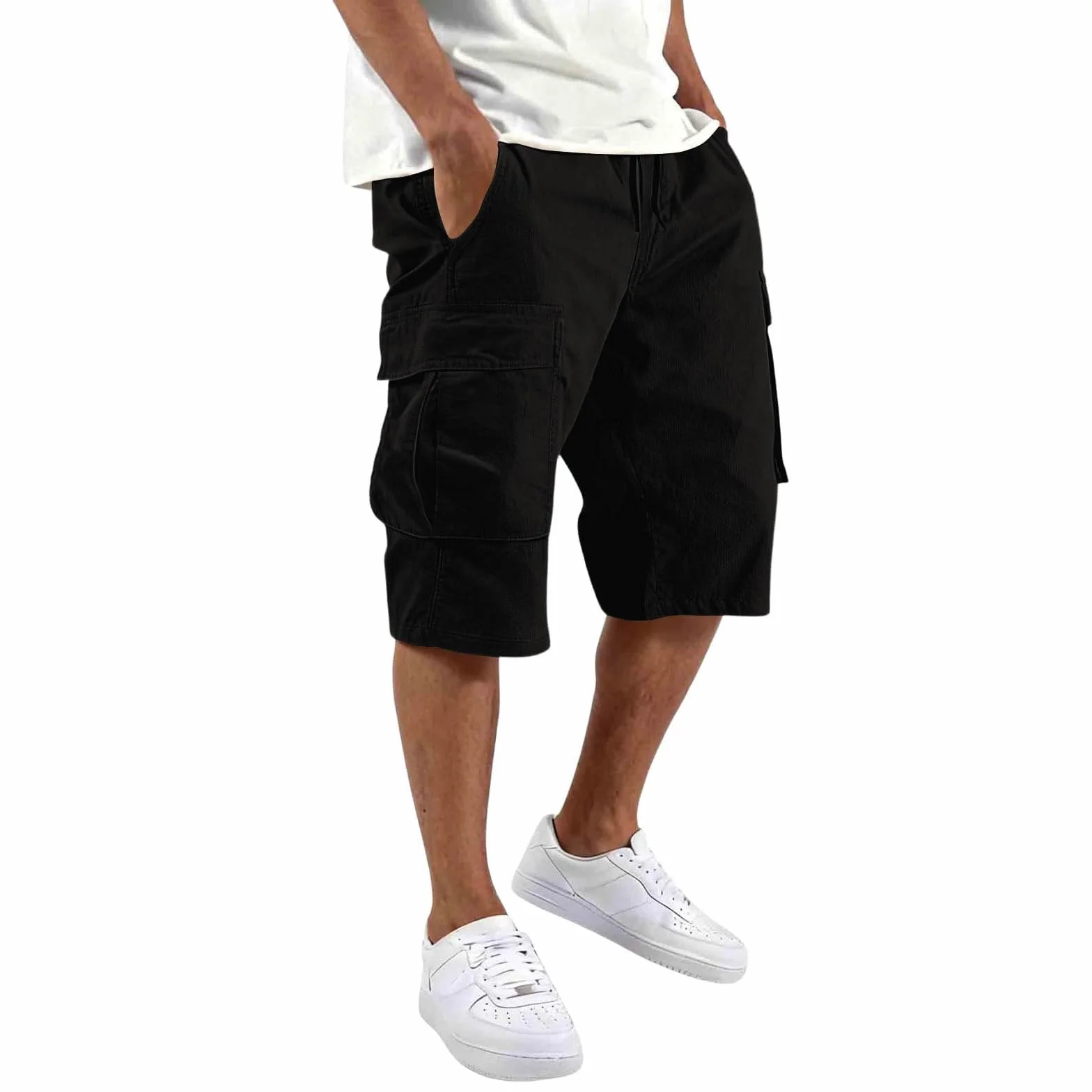 Bermudas Cargo Homme Pantacourt Sport Elastique Militaire Poche Travail Randonnée