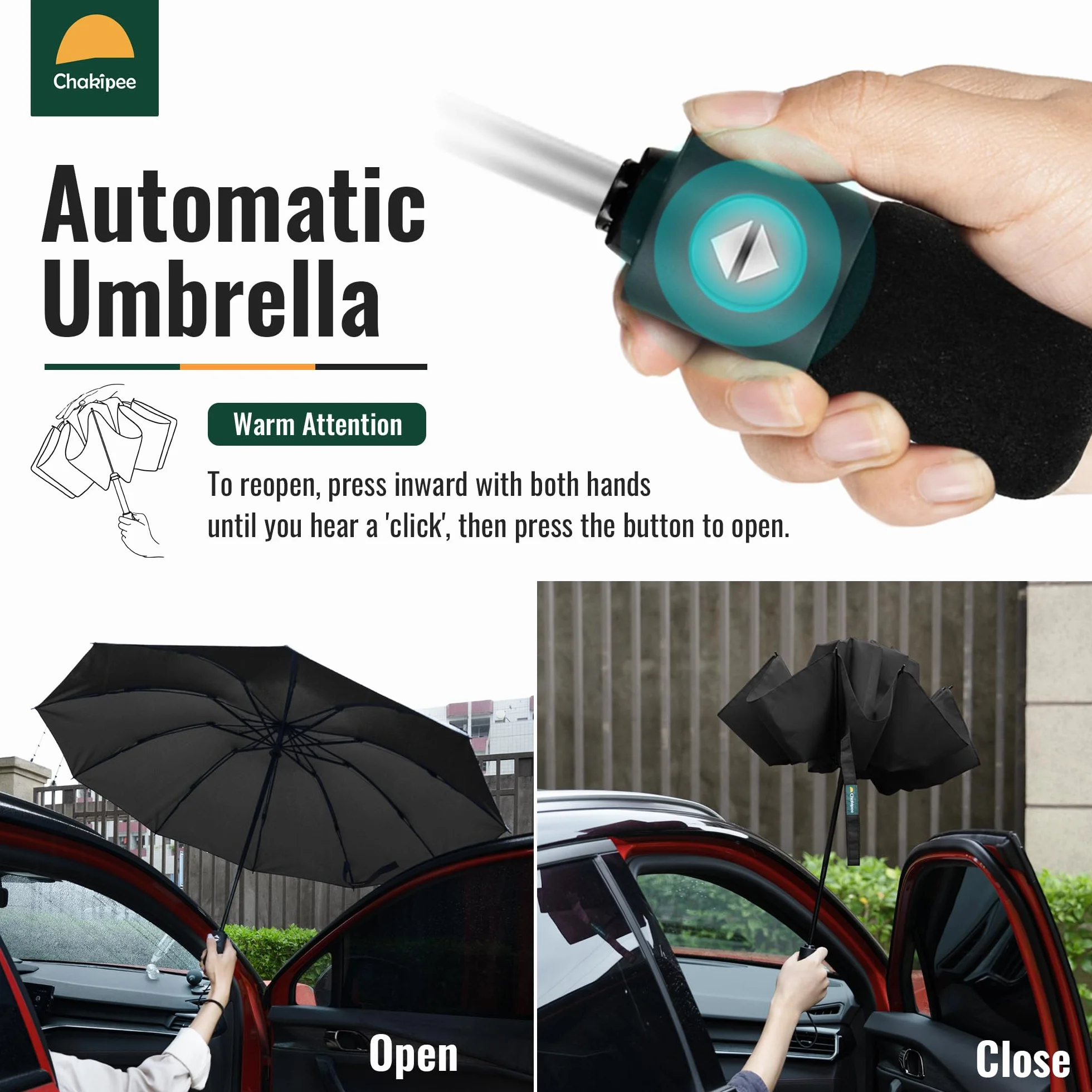 Parapluie Pliant Inversé Compact Automatique Résistant Vent Voyage