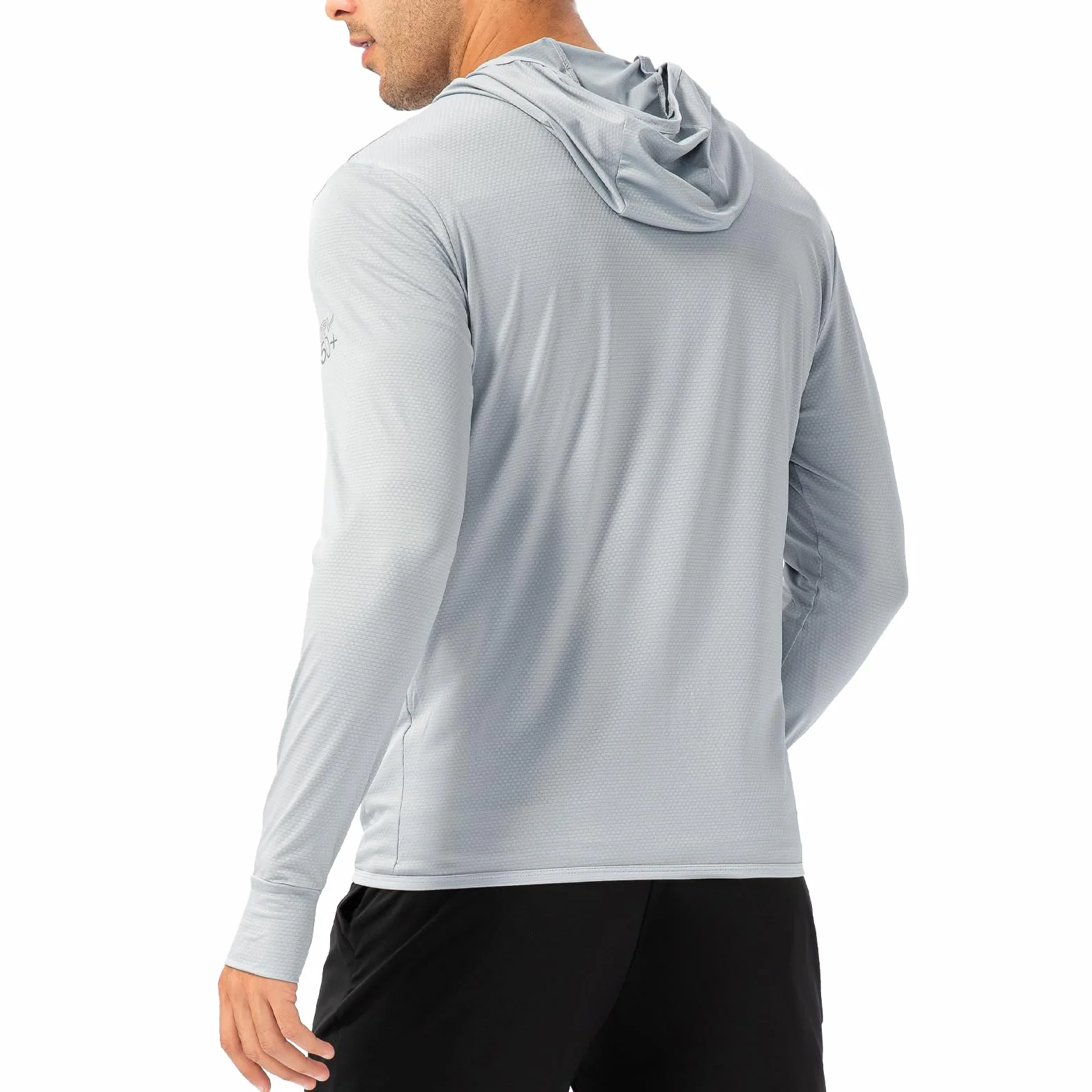 Veste de Course à Pied Homme UPF 50+ UV Zippée Manches Longues Respirante avec Trous de Pouce