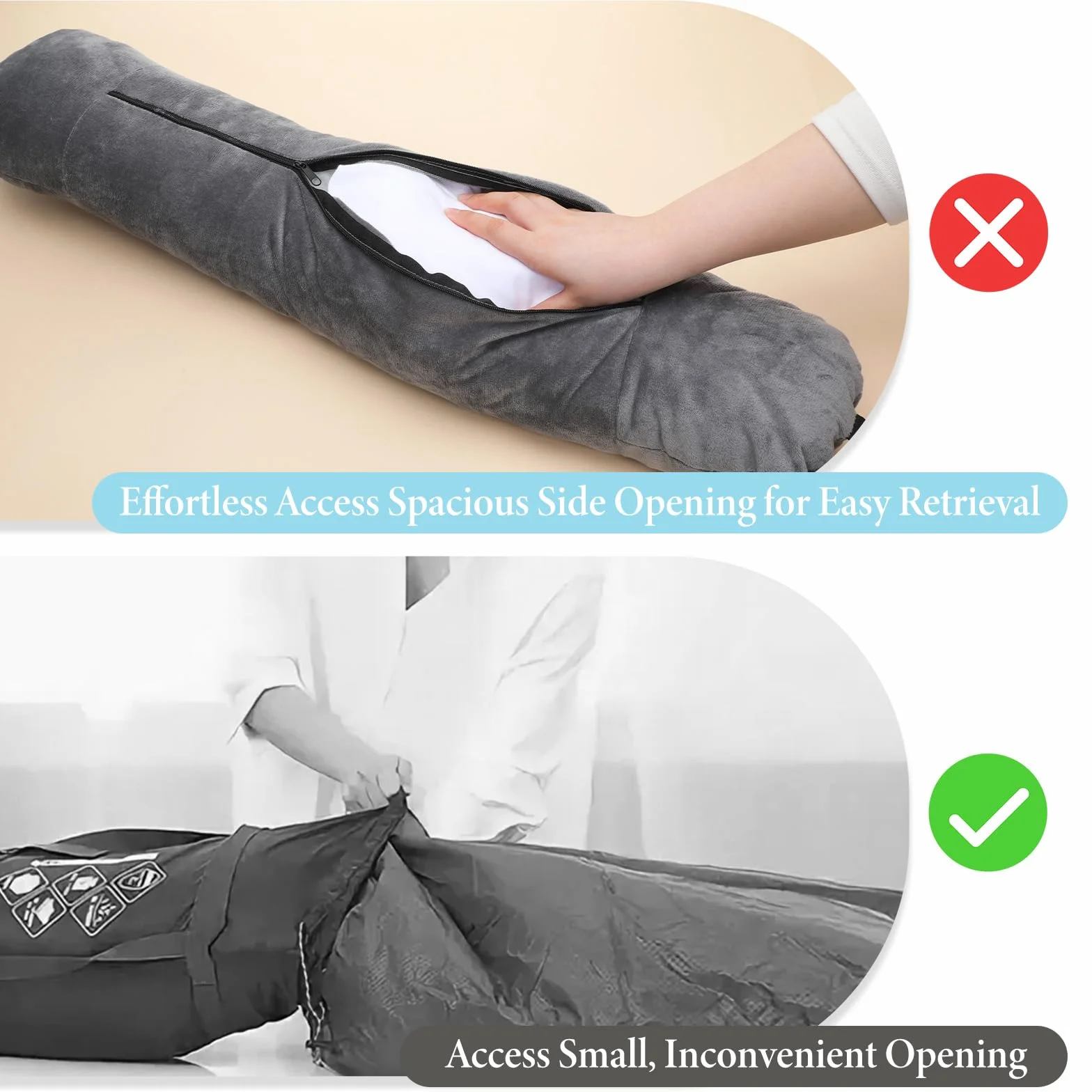 Qianyu Coussin de nuque rechargeable 80 x 19 cm imperméable forme U voyage