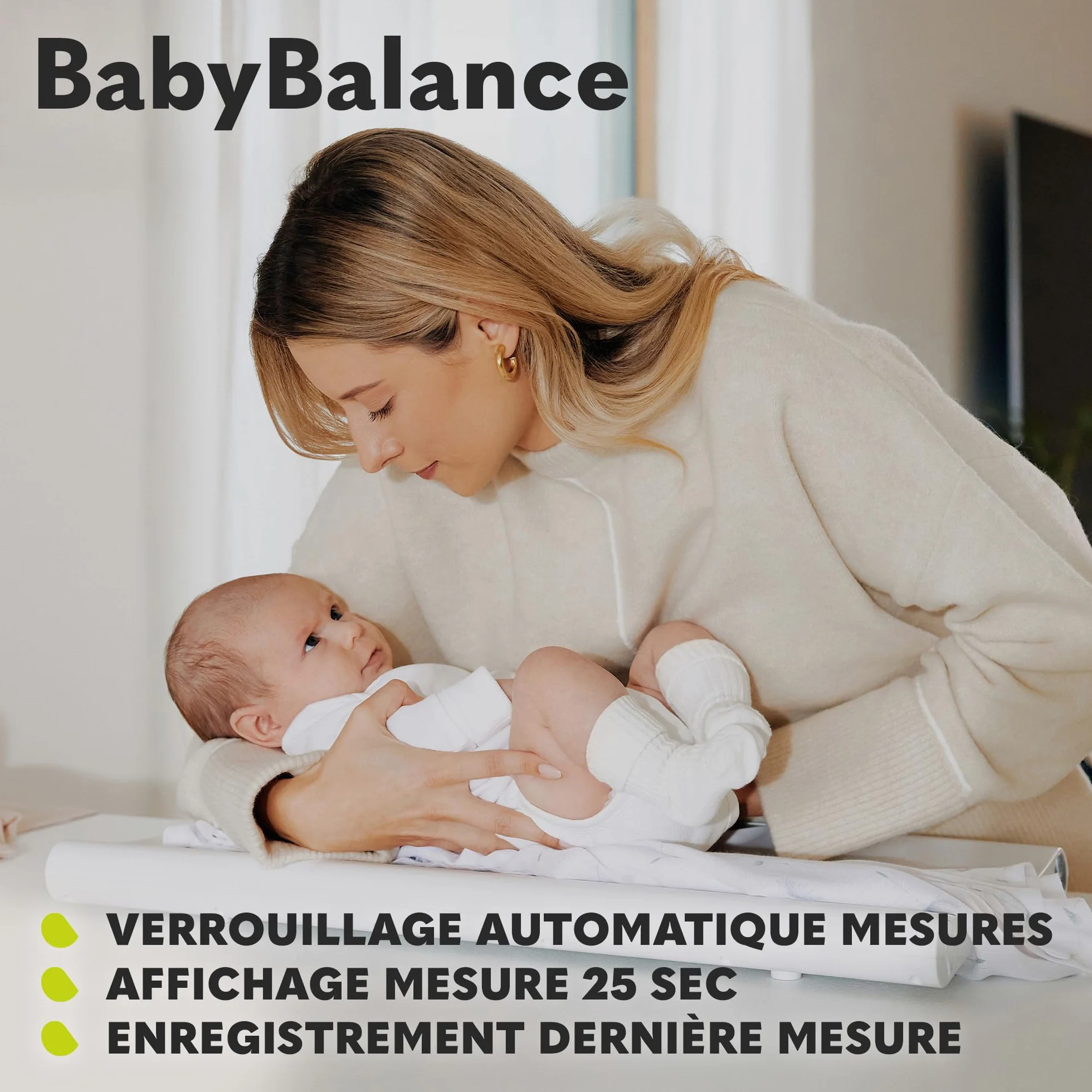 LIONELO BABYBALANCE Pèse-bébé électronique 20 kg grand écran tare mémoire pesée précise 5 g