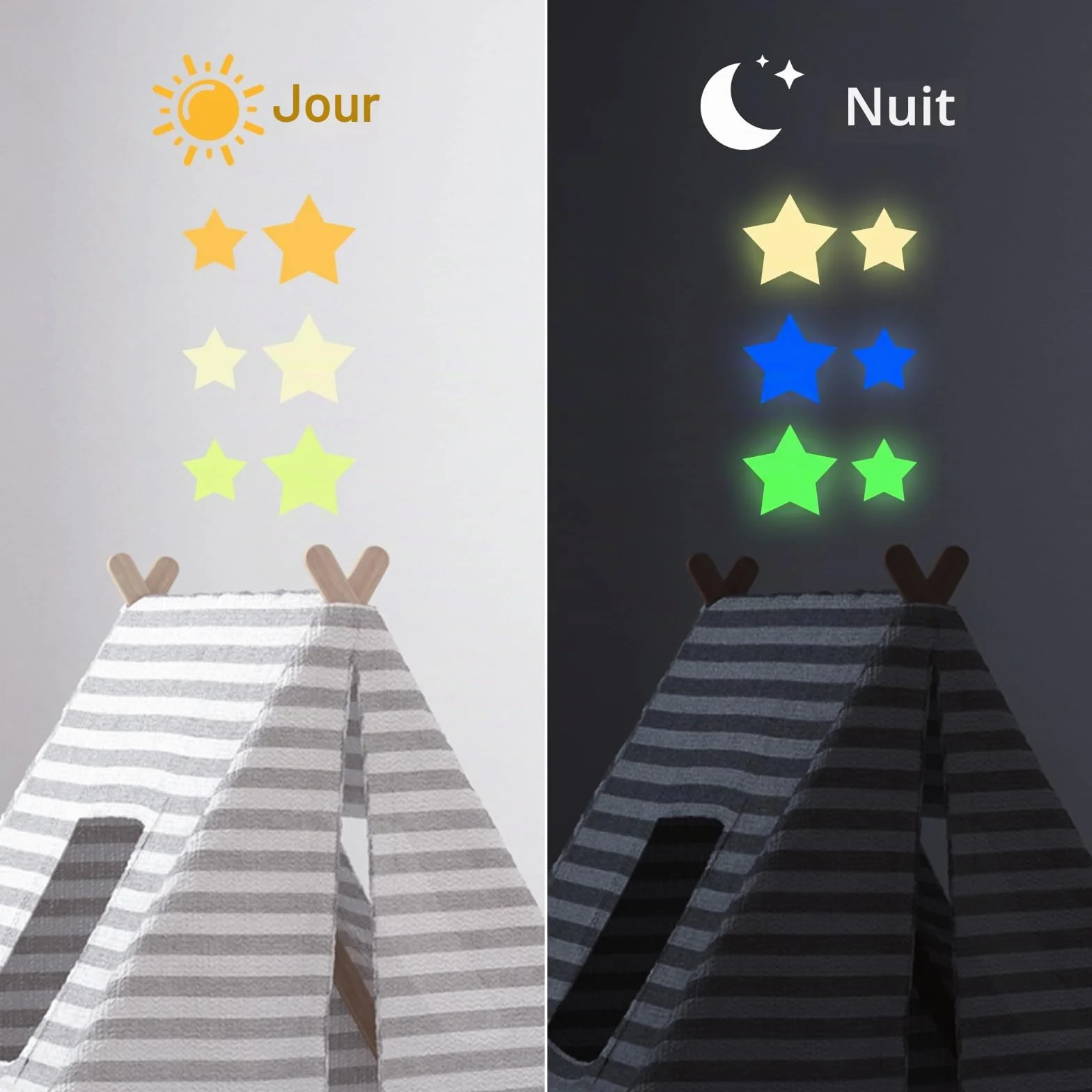 Etoile fluorescente 740 Stickers muraux enfants phosphorescentes auto-adhésives plafond décoration chambre