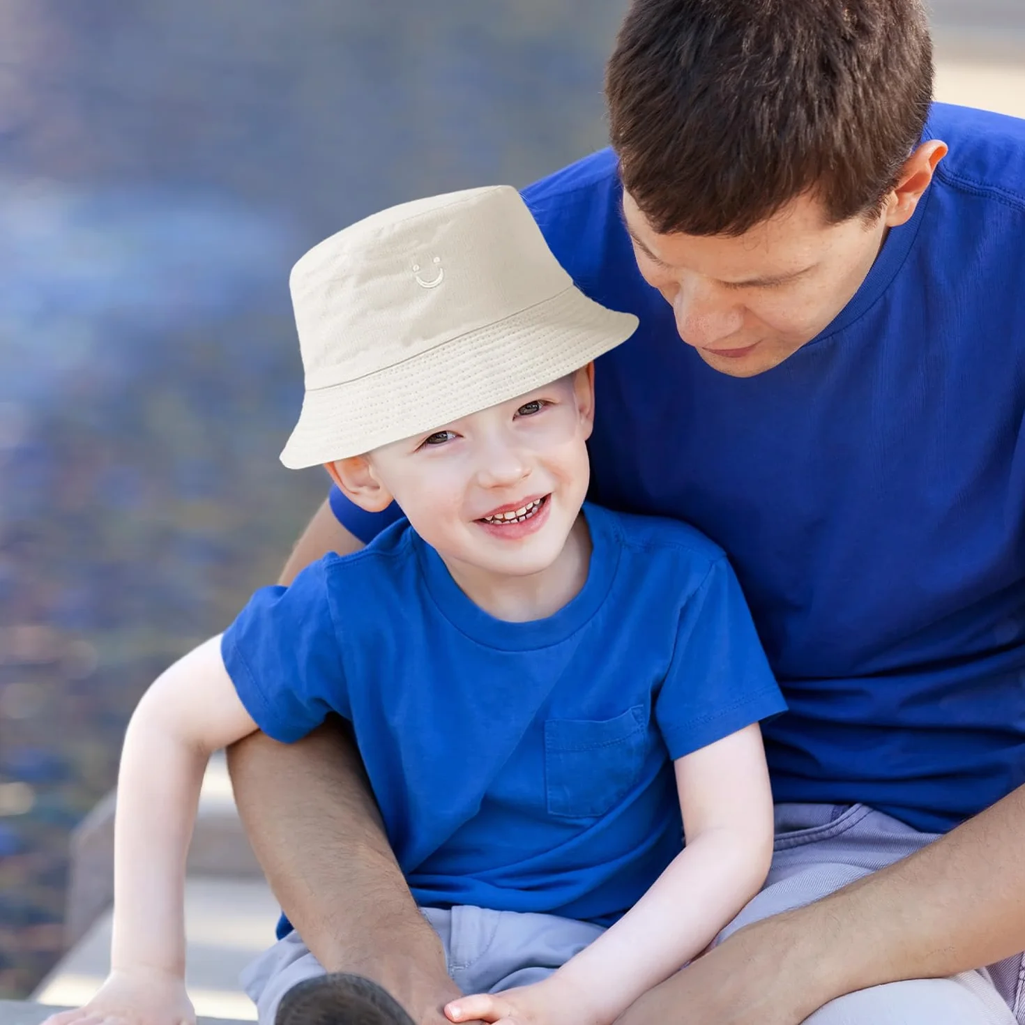 Chapeau de soleil réversible à large bord pour enfants garçons filles 2-8 ans