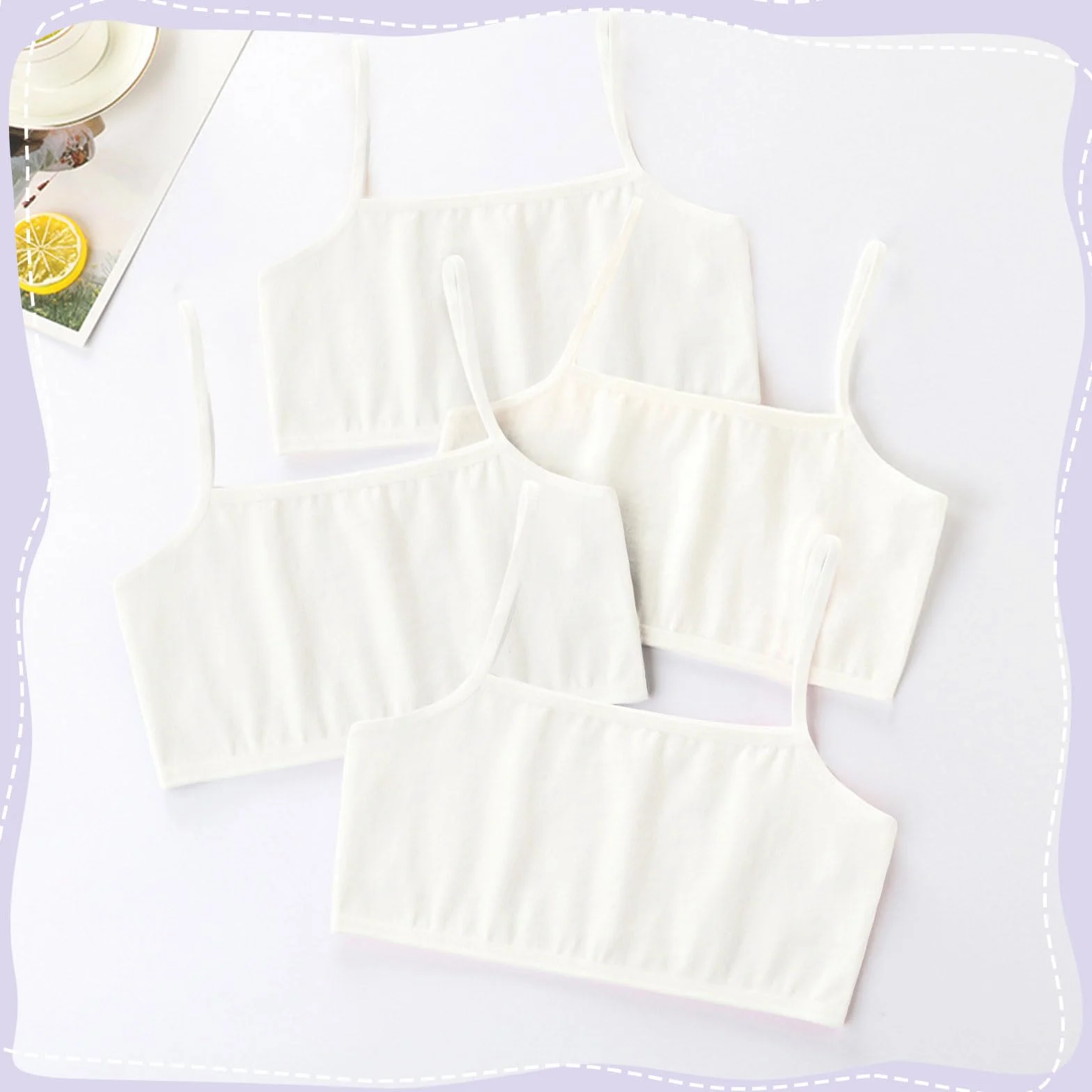 Soutiens-Gorge Fille Coton 8 Pièces 8 à 12 Ans Blanc