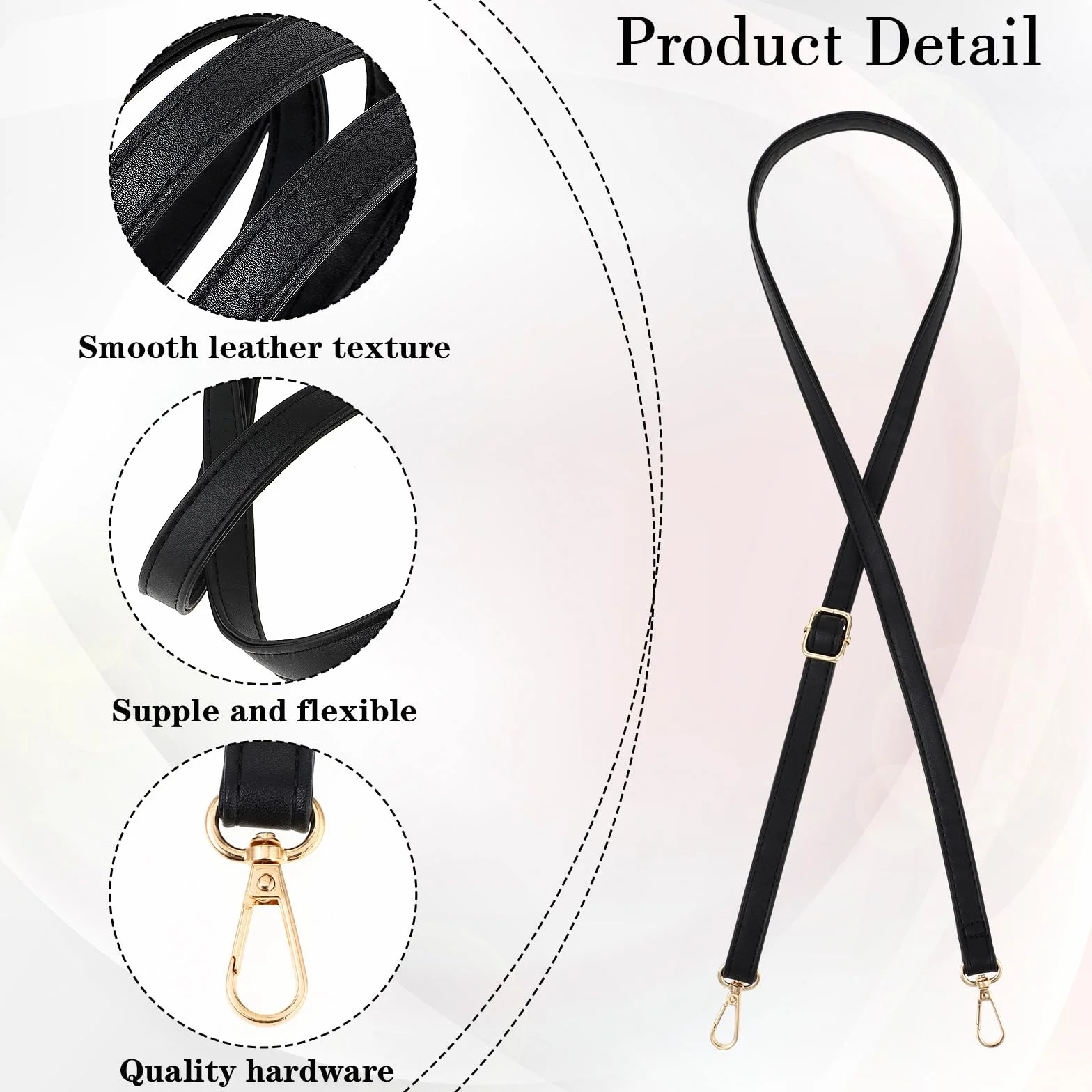 Amabro Sangle de Rechange réglable en Cuir synthétique pour Sac à Main (85-150 cm)