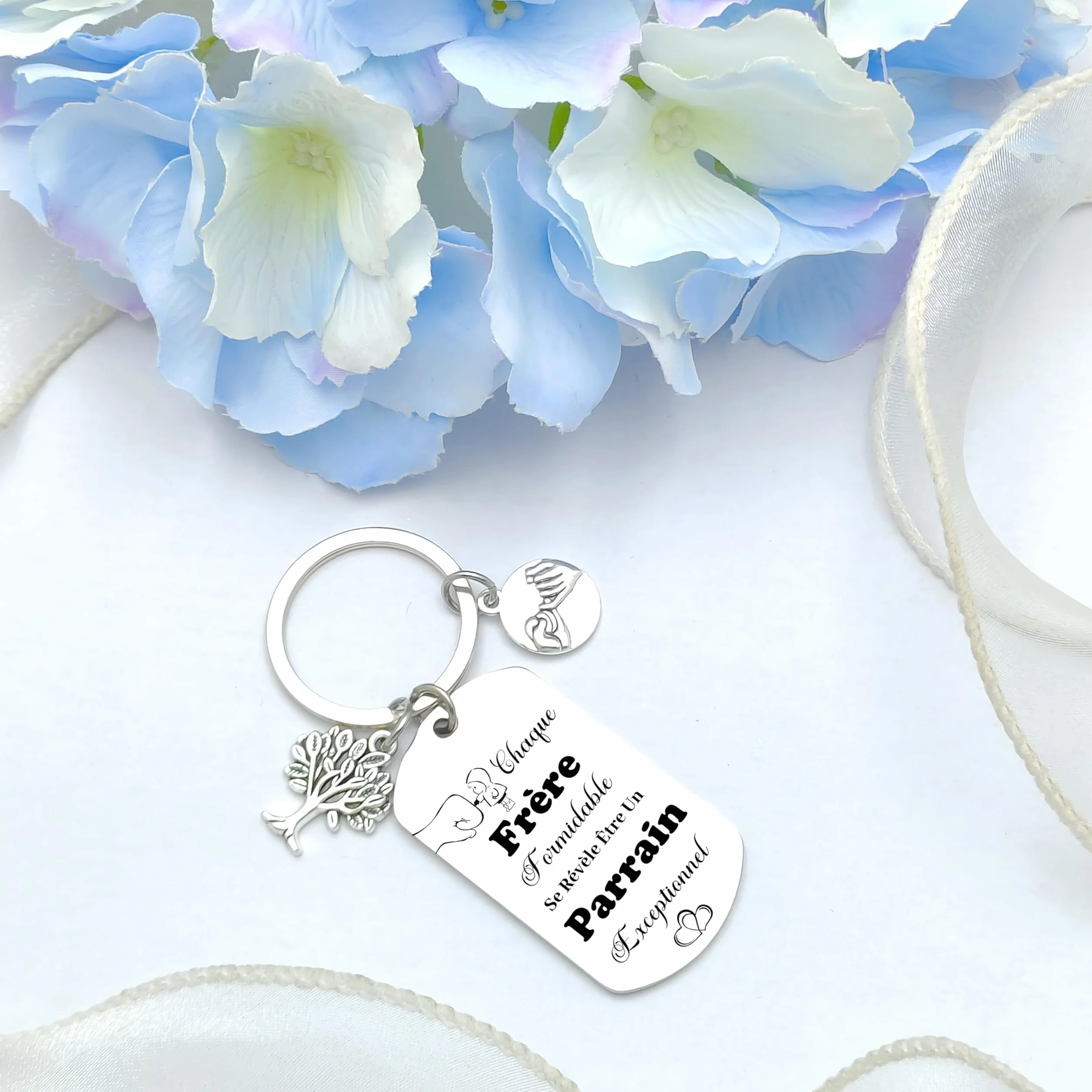 Cadeau Parrain Porteclef Annonce Grossesse Garçon Fille Naissance Bébé Gender Reveal