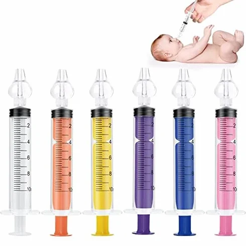 Vicloon Seringue Nasale Bébé Lot de 6 Mouches Bébé Irrigateur Nasal Manuel avec Embout Silicone Nettoyable Réutilisable