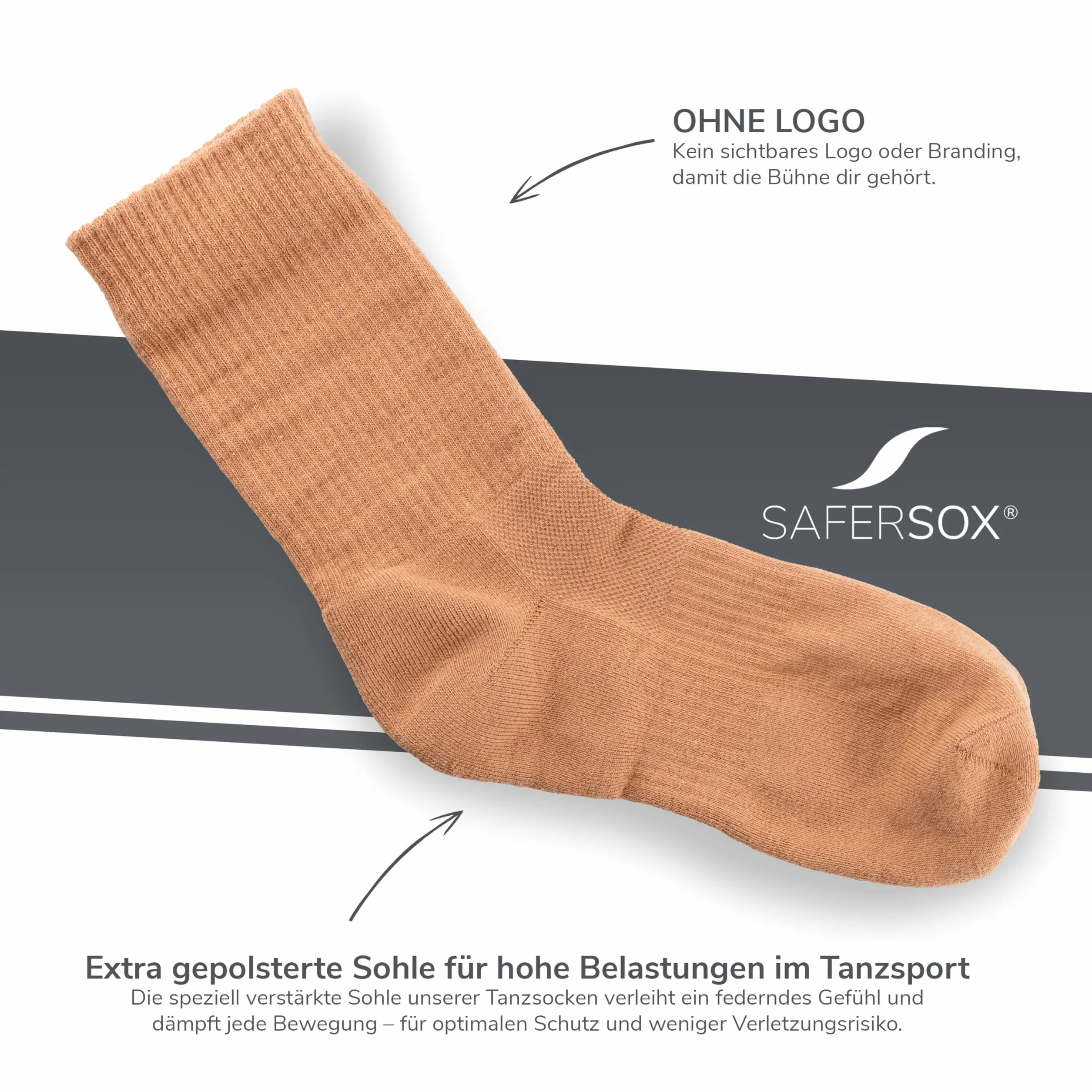 Safersox Chaussettes de danse ballet contemporain 3 paires