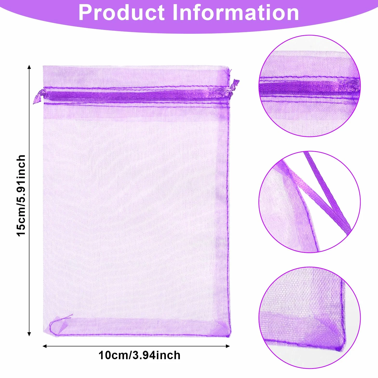 TRUEIN Lot de 120 sachets en organza 10 x 15 cm avec cordon de serrage - Sacs cadeaux festival (12 couleurs)