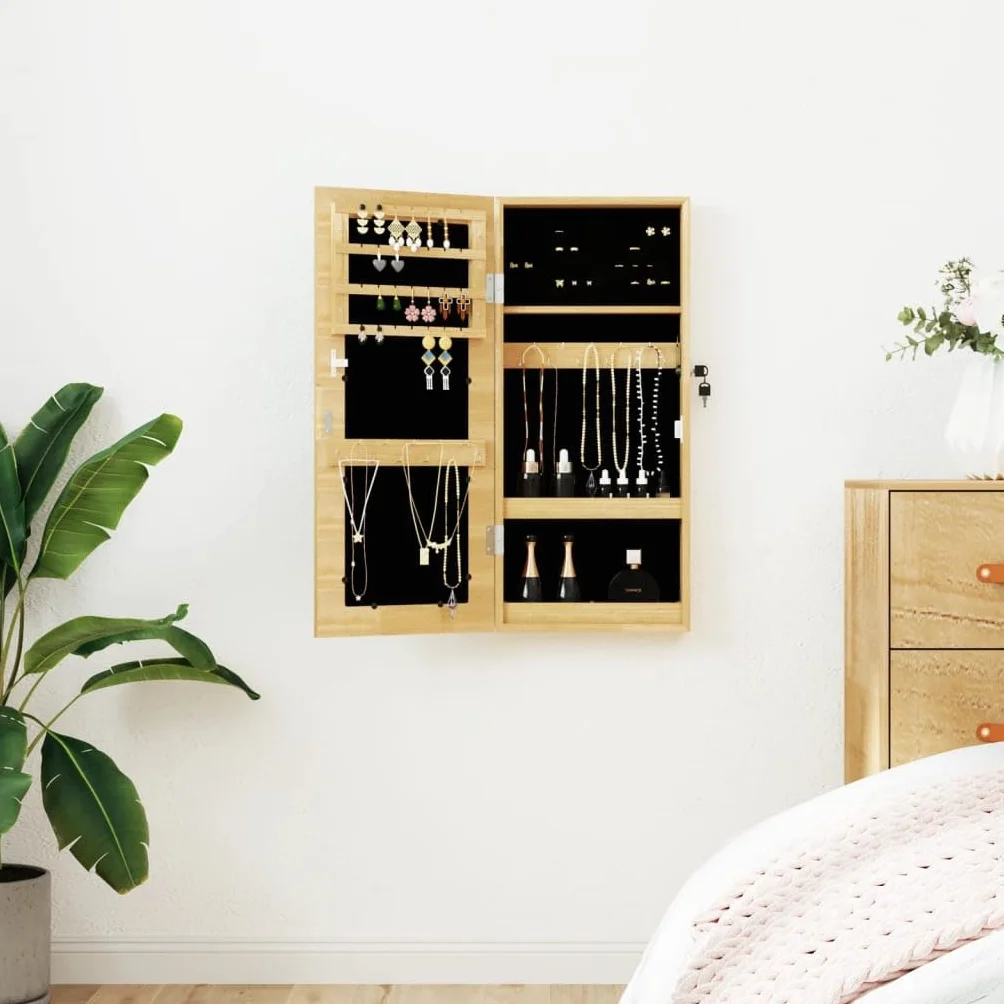 Armoire à bijoux avec miroir murale 30 x 8,5 x 67 cm