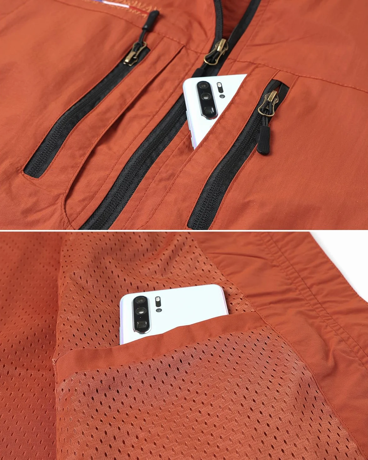 Gilet de Pêche Homme Sans Manches Collier à Pied Multipoches Léger pour Photographie Plein Air Randonnée