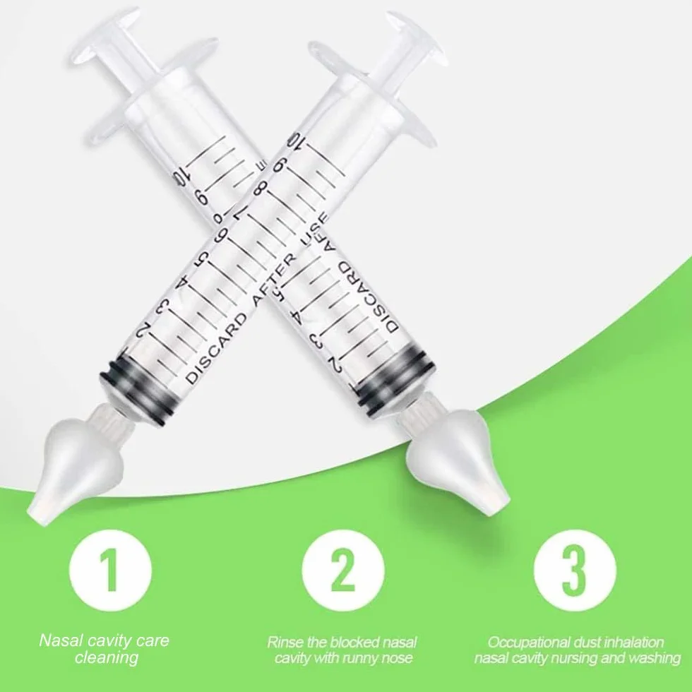 Mouche-bébé Portable Irrigateur Nasal 10ml avec Embout en Silicone Nettoyable Réutilisable